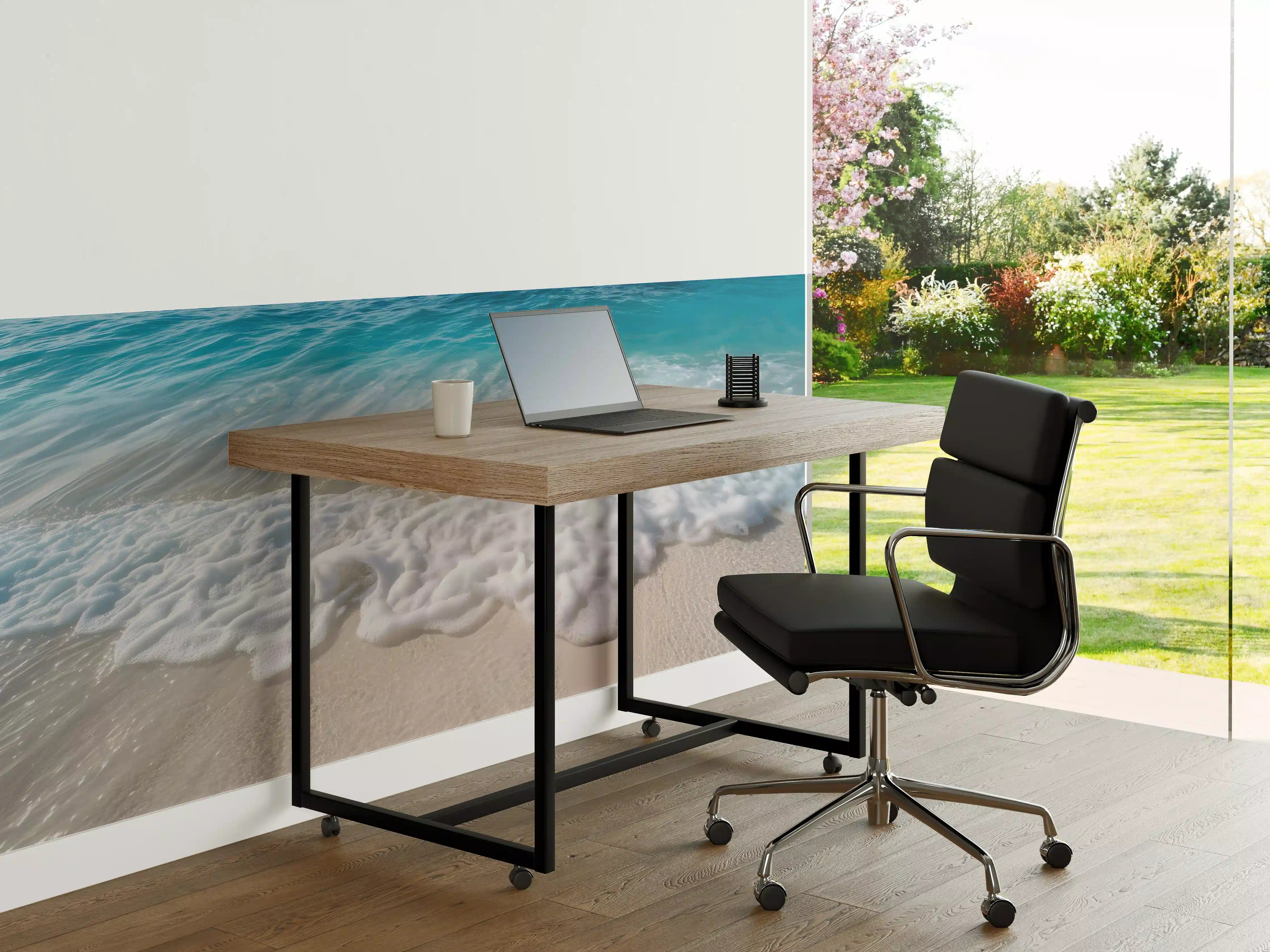 Büro Wandgestaltung - Strand mit sanften Wellen und Schaum