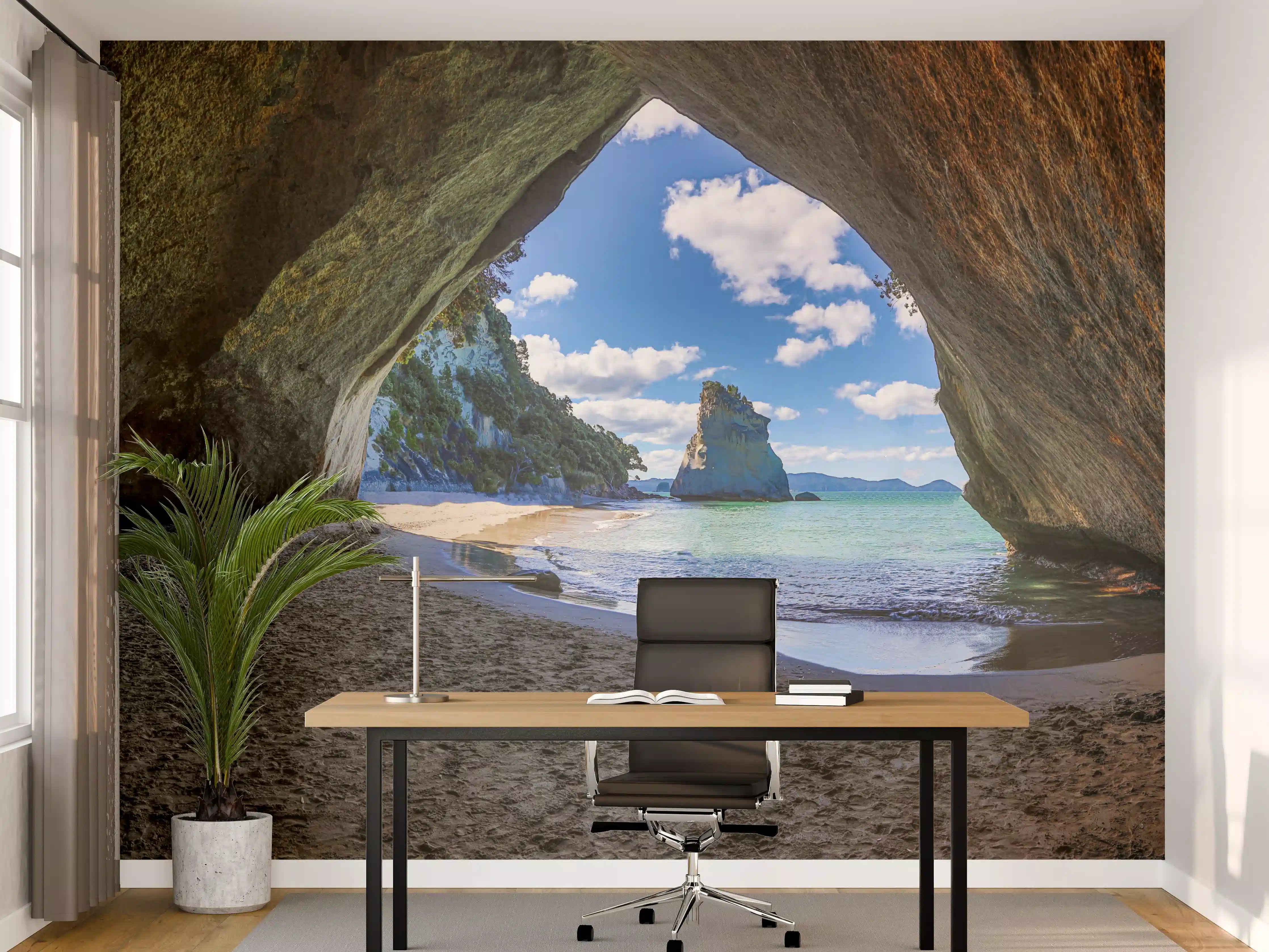 Büro Wandgestaltung - Strandblick auf Hoho-Rock
