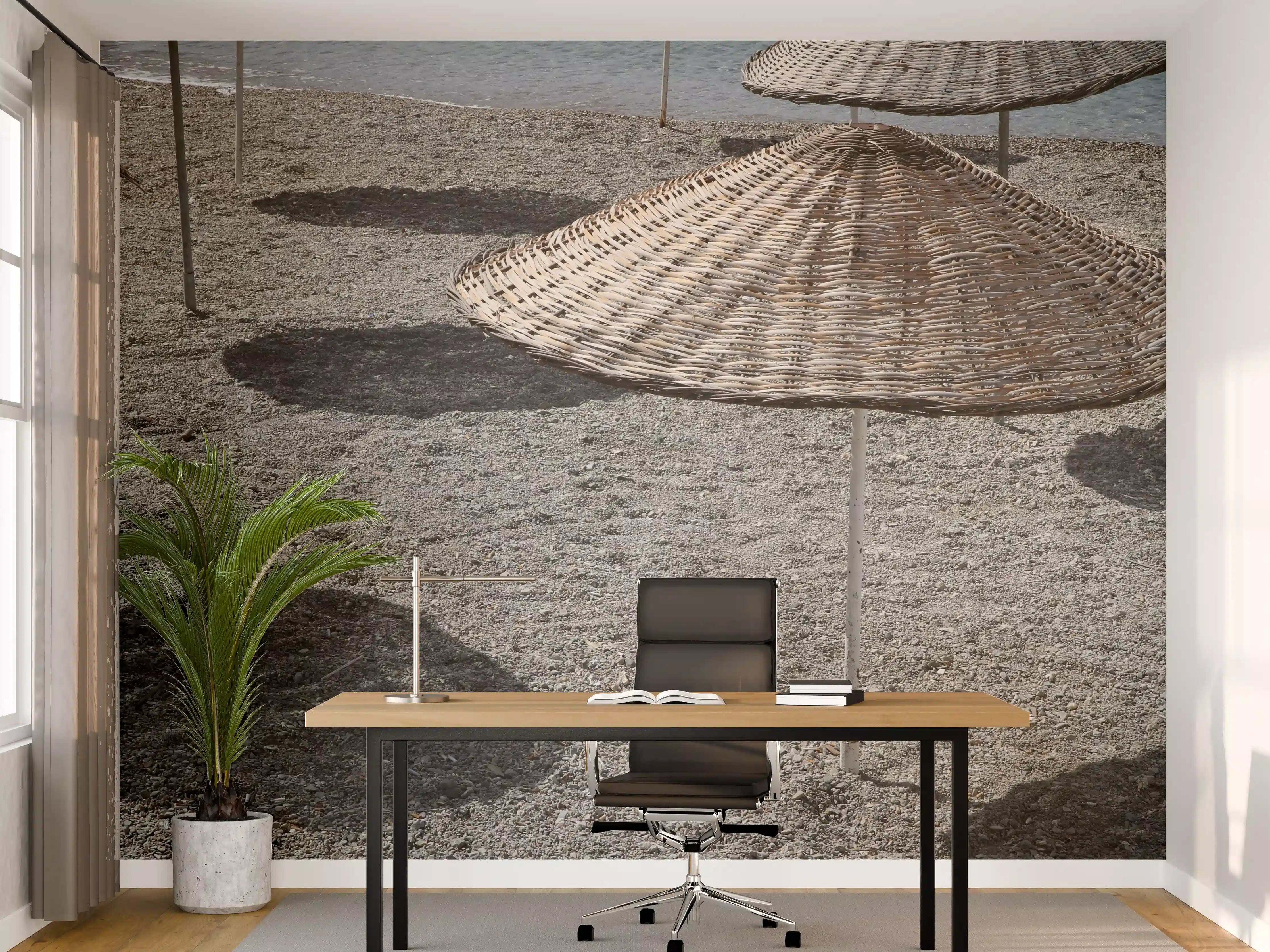 Büro Wandgestaltung - Strandidylle mit Schattenplätzen