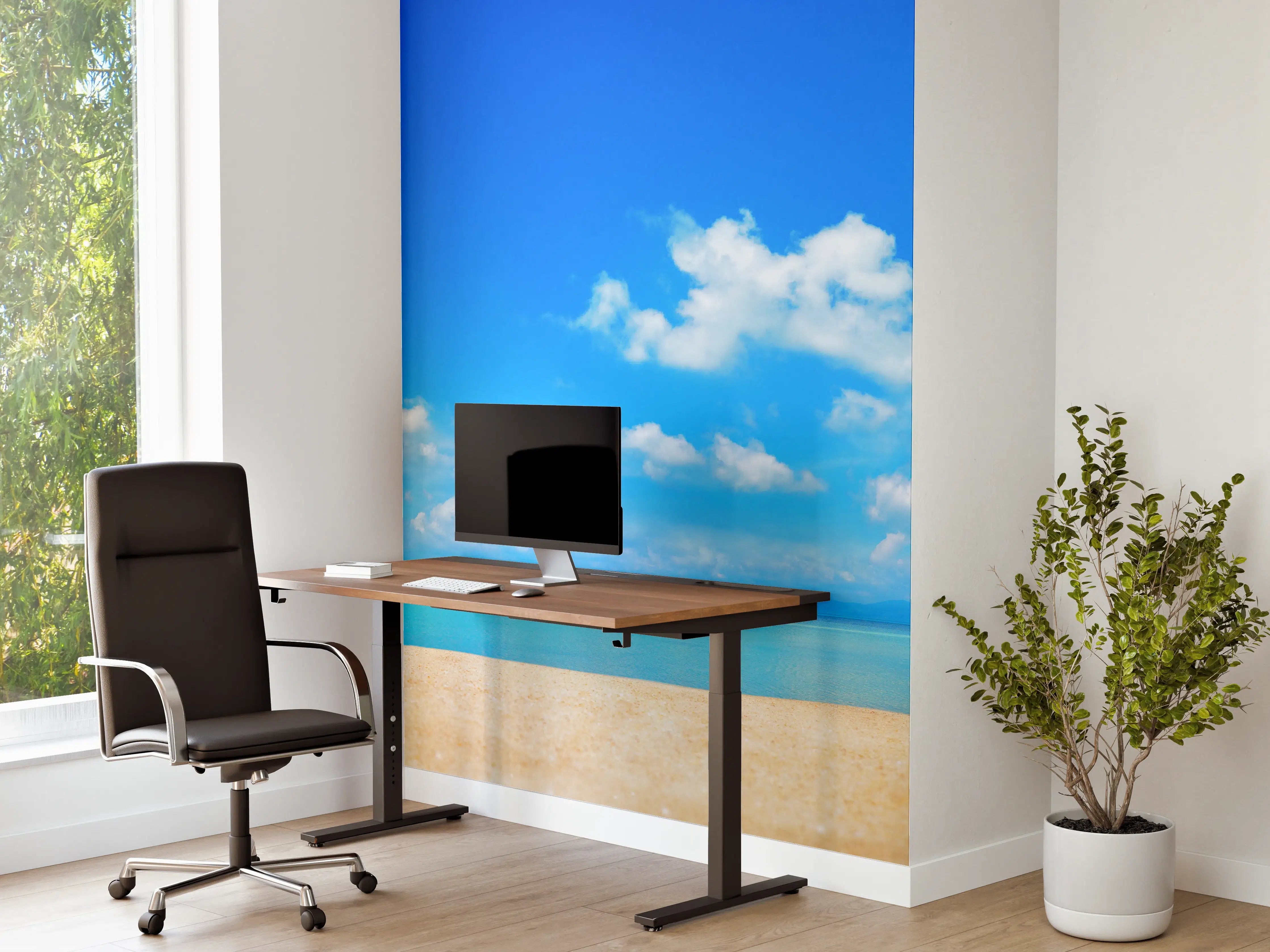 Büro Wandgestaltung - Strandlandschaft unter blauem Himmel