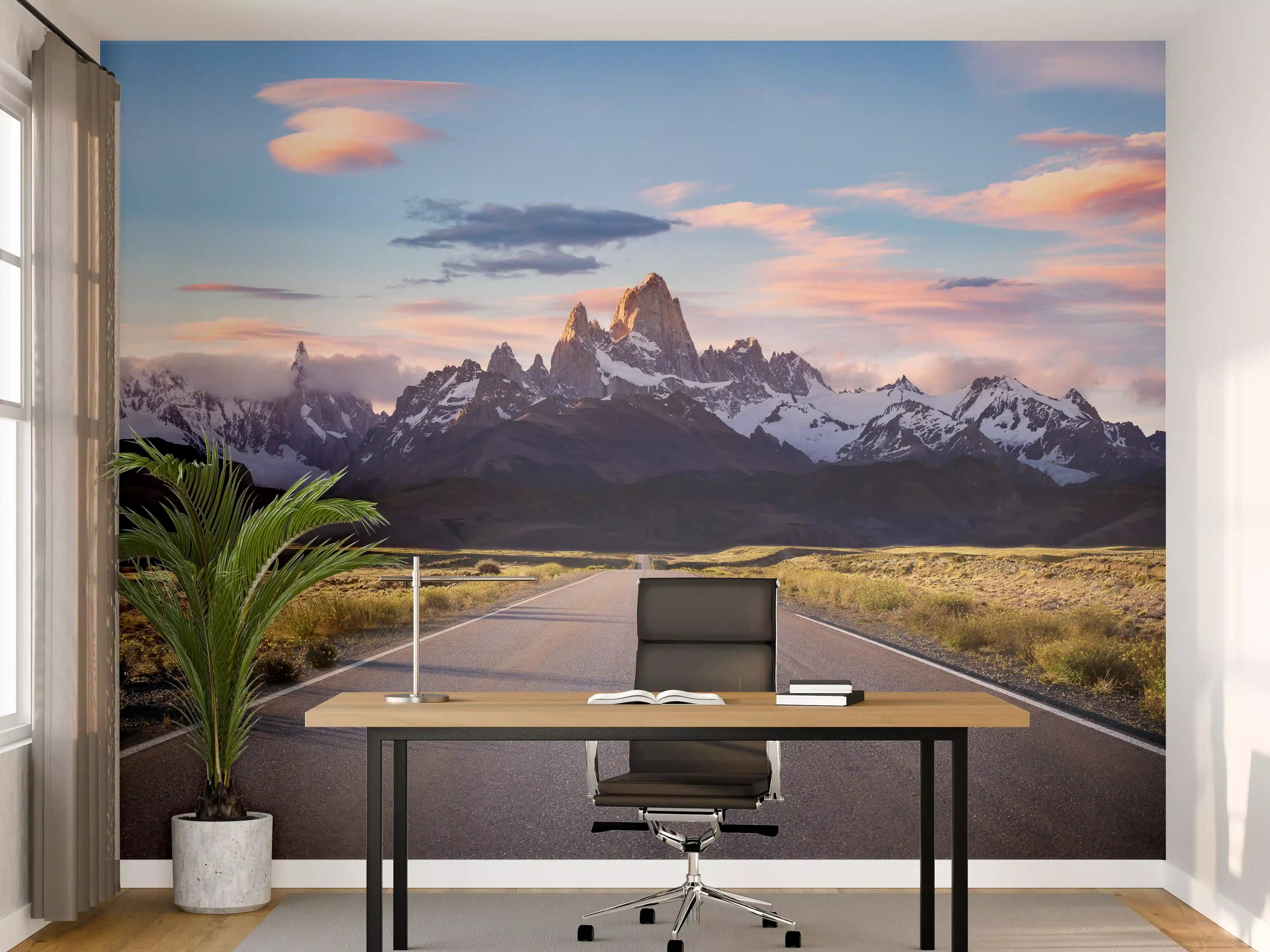 Büro Wandgestaltung - Straße mit Blick auf Berge