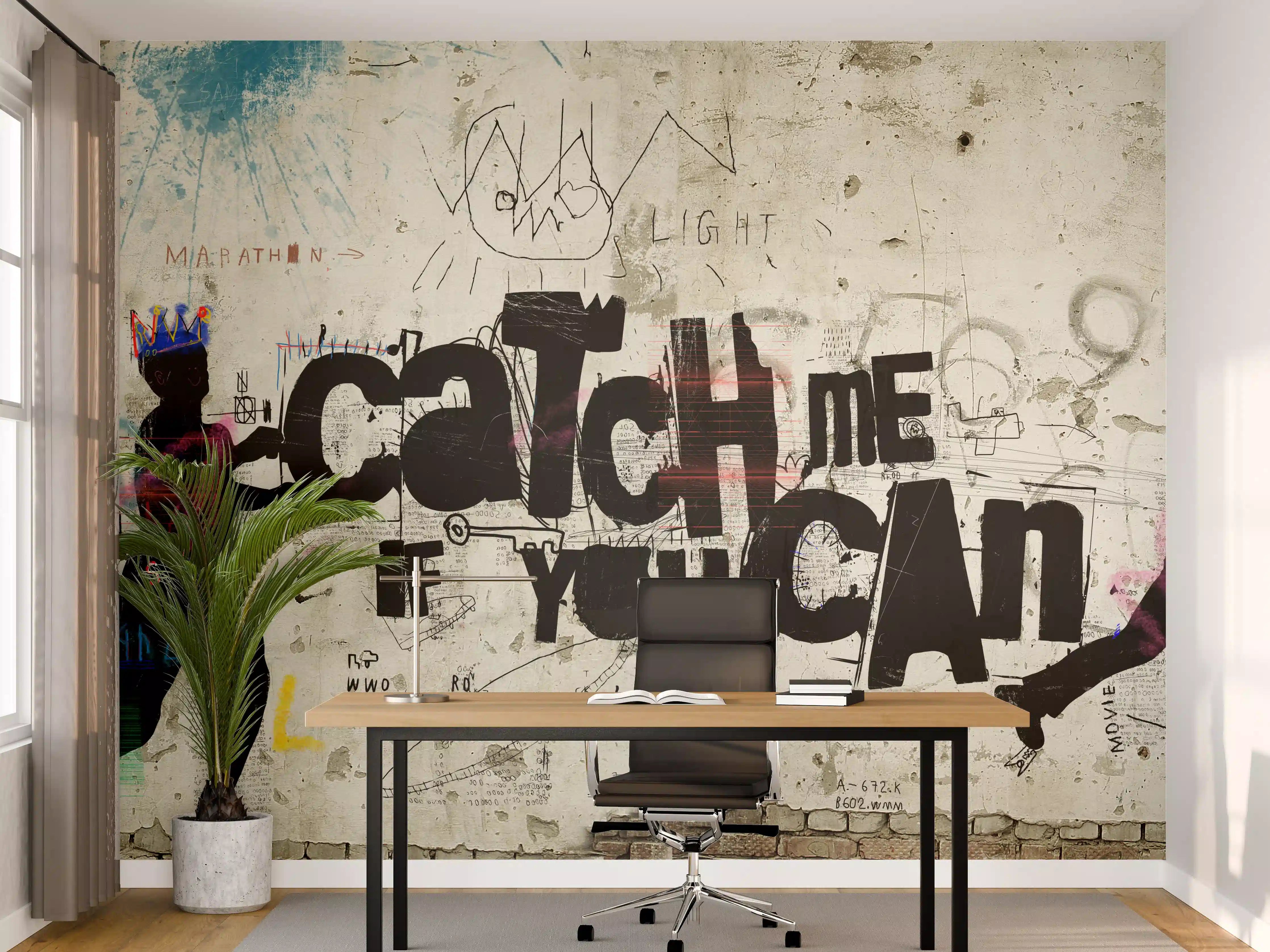 Büro Wandgestaltung - Street-Art-Läufer auf Mauer