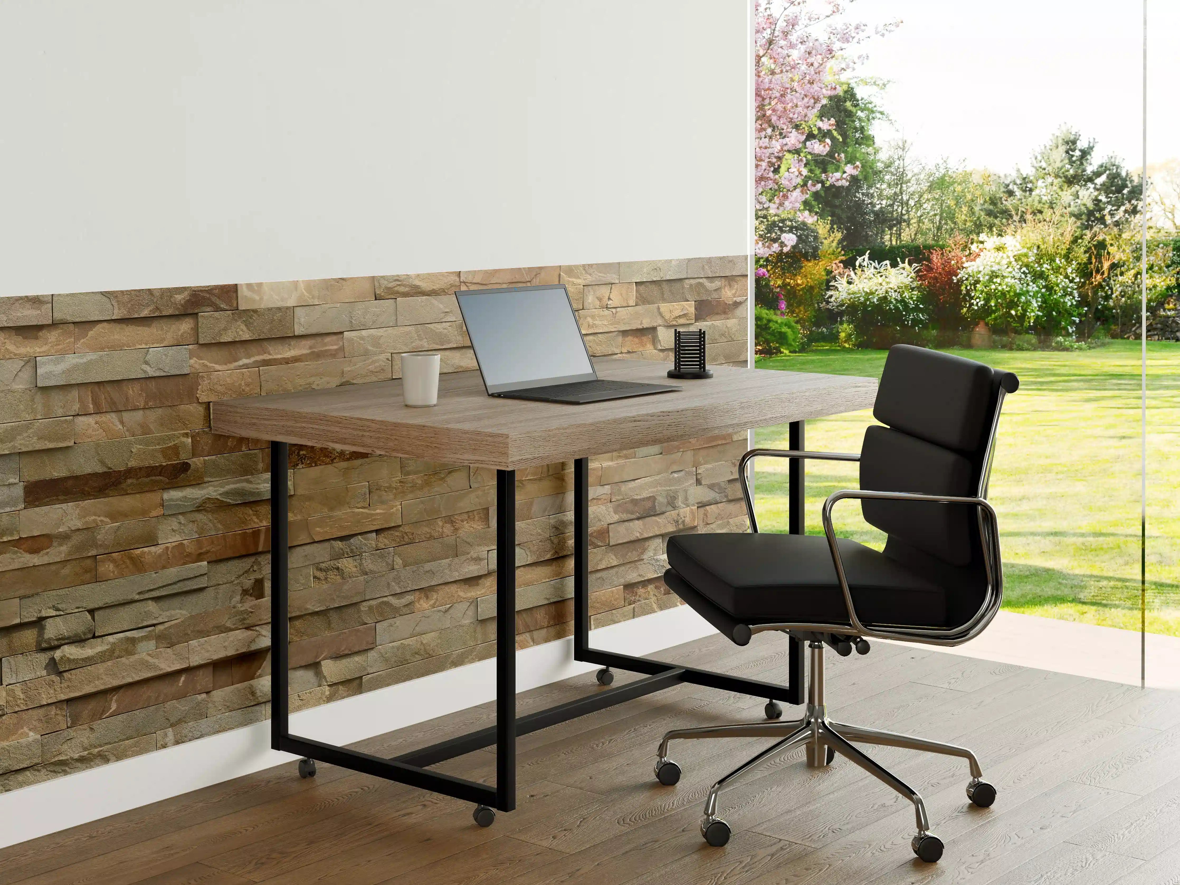 Büro Wandgestaltung - Streifiges Steinwandmuster