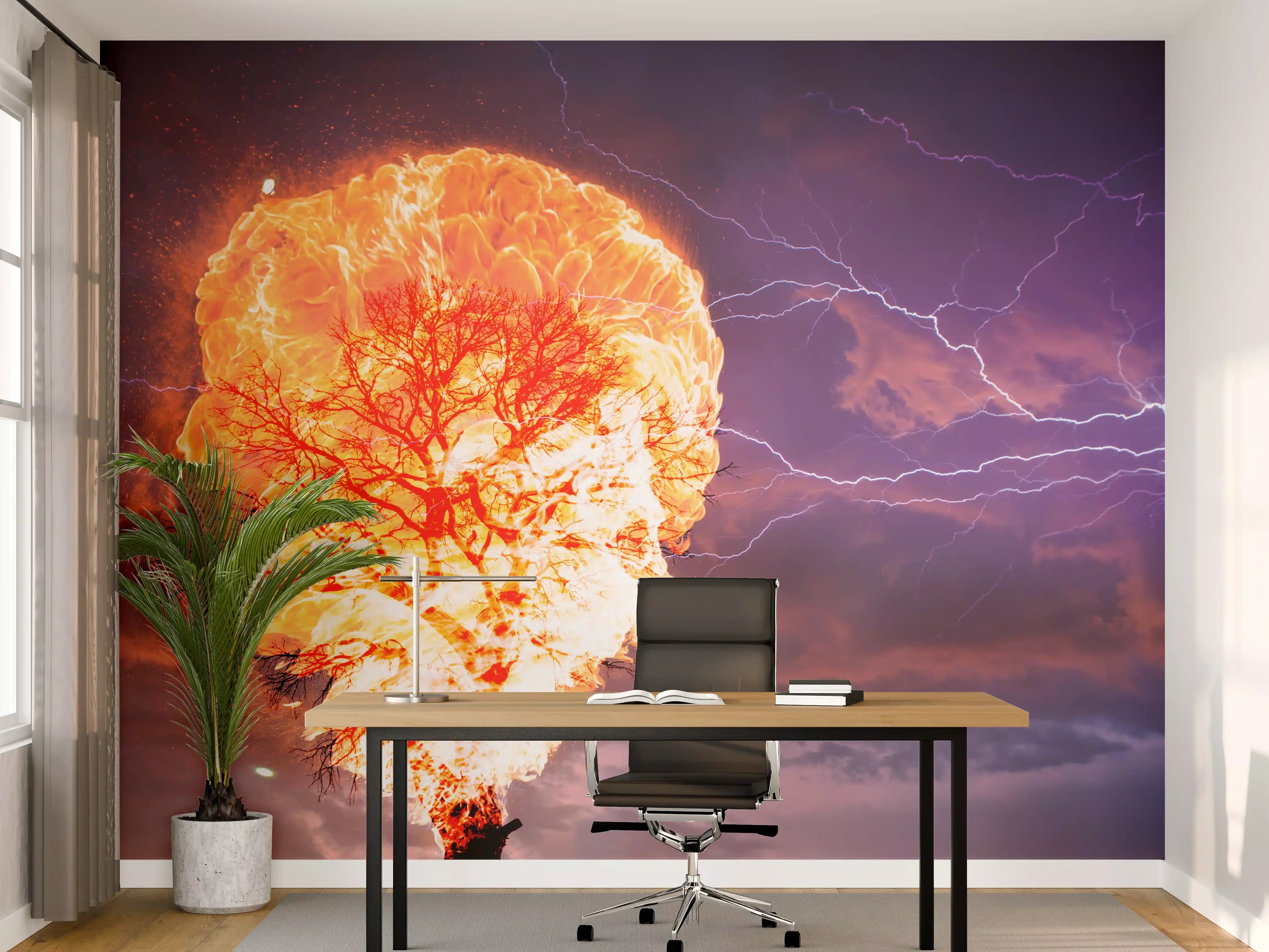 Büro Wandgestaltung - Sturm Baum Brand Blitz