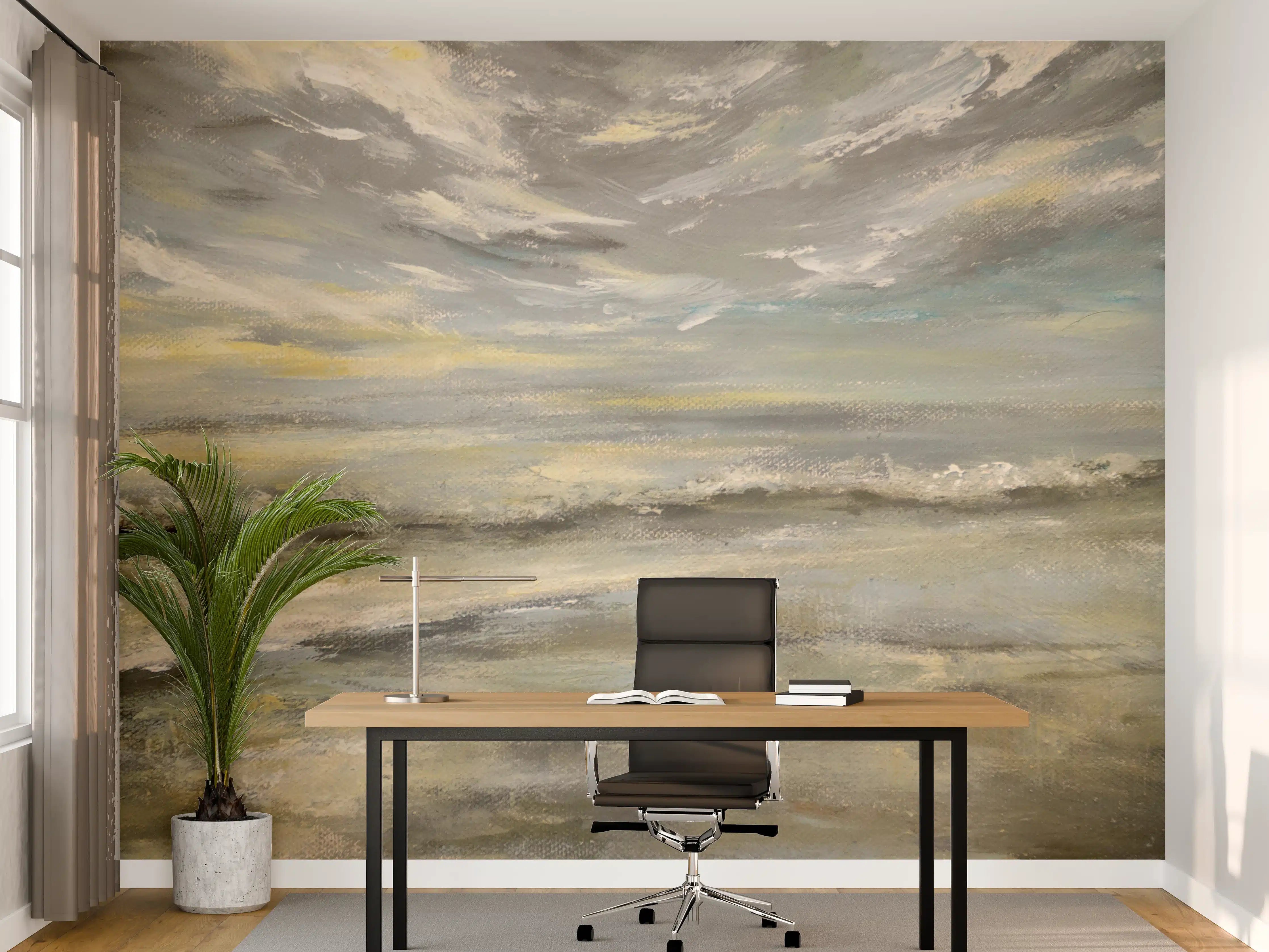 Büro Wandgestaltung - Sturmige See bei Sonnenaufgang