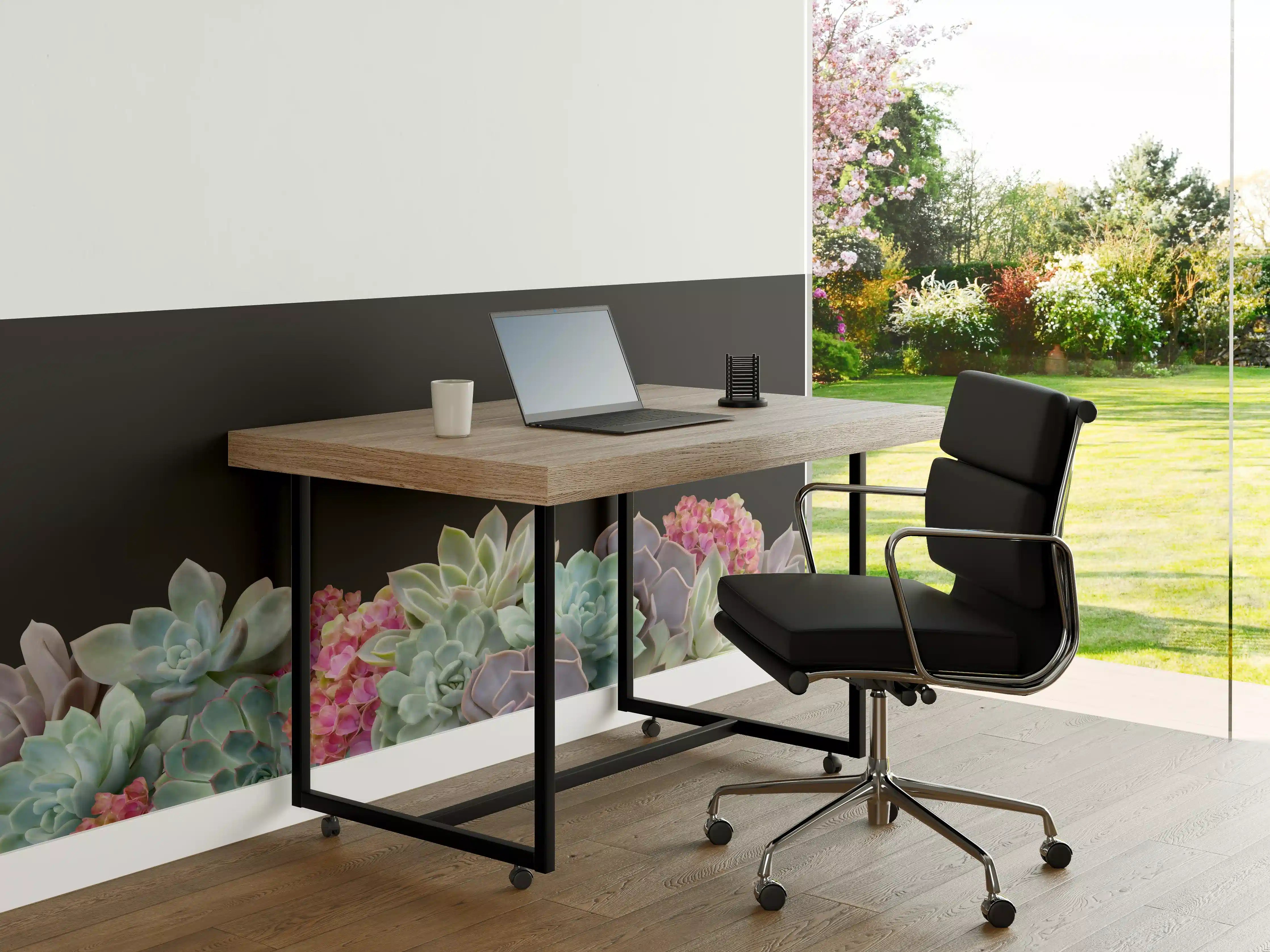 Büro Wandgestaltung - Sukkulente Blumen - Bunt