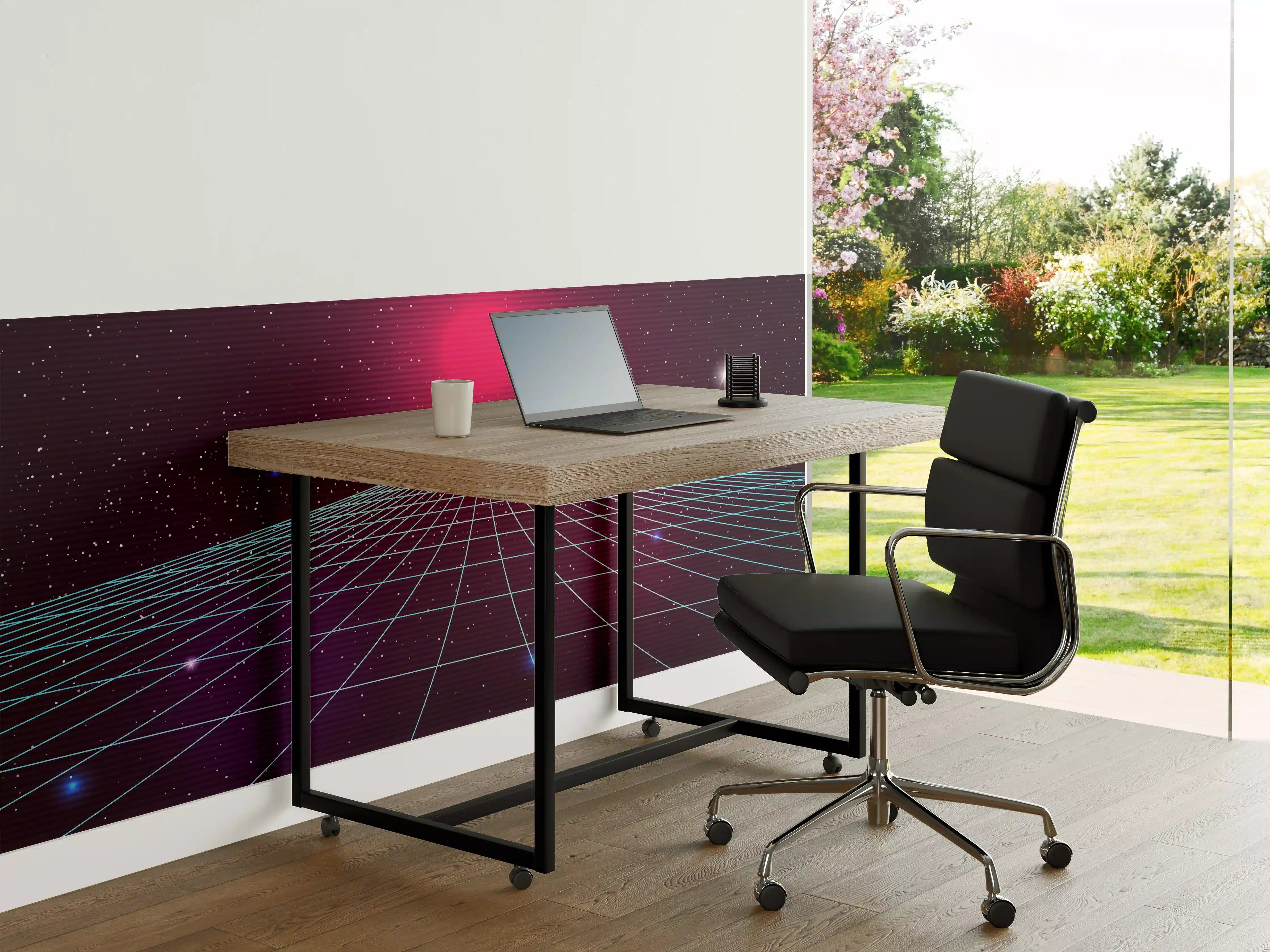 Büro Wandgestaltung - Synthwave Sonnenuntergang Retro