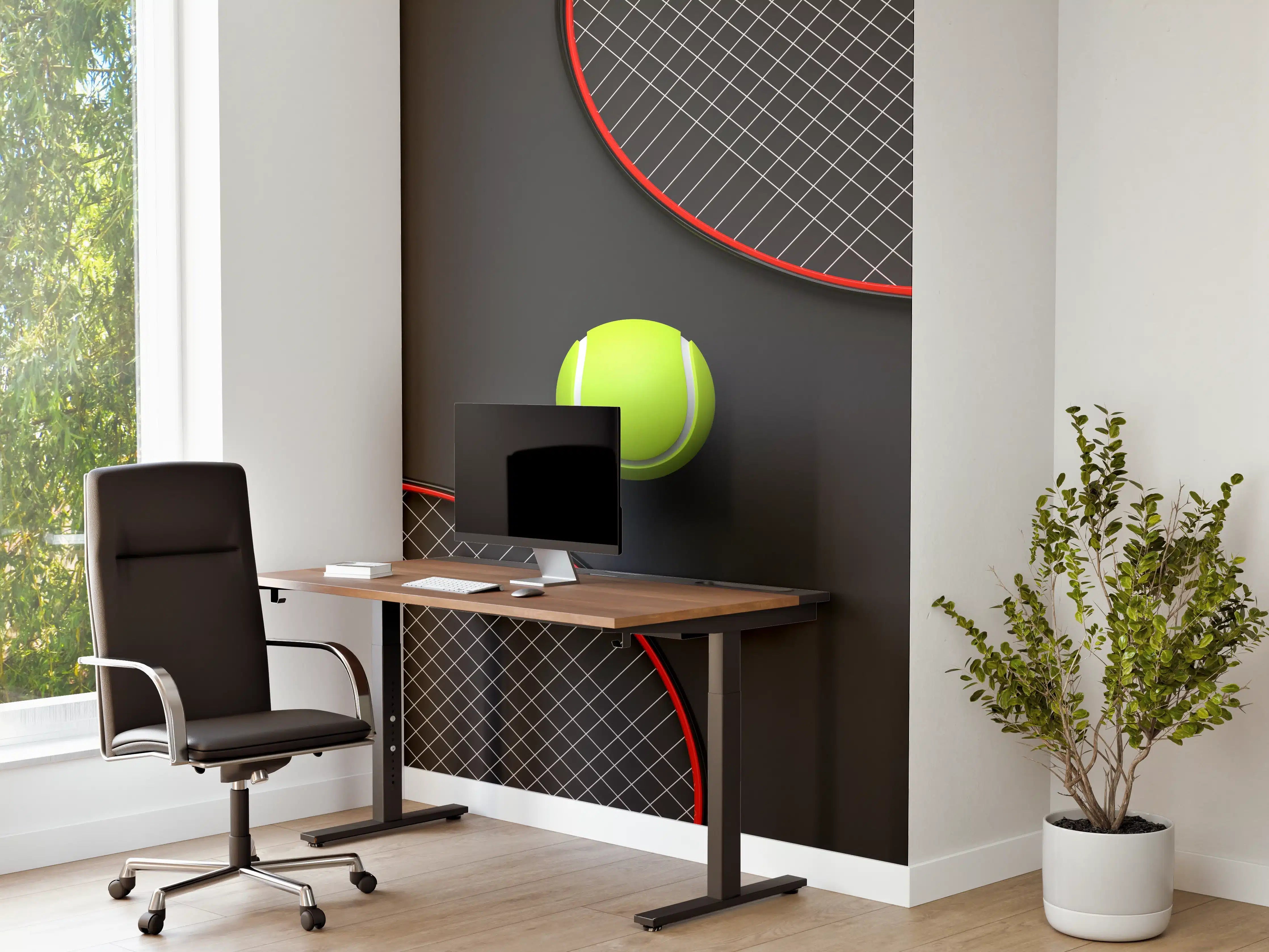 Büro Wandgestaltung - Tennis - 3D Render