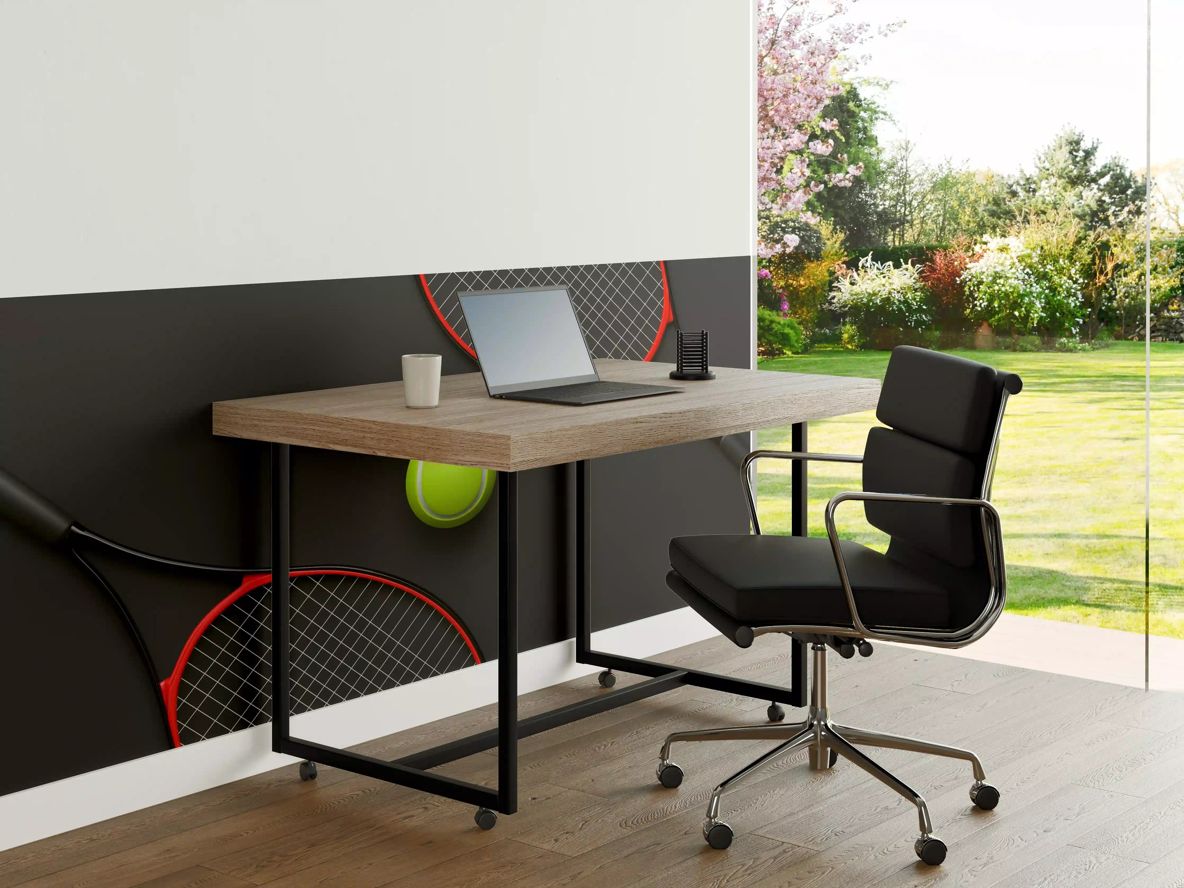 Büro Wandgestaltung - Tennis - 3D Render
