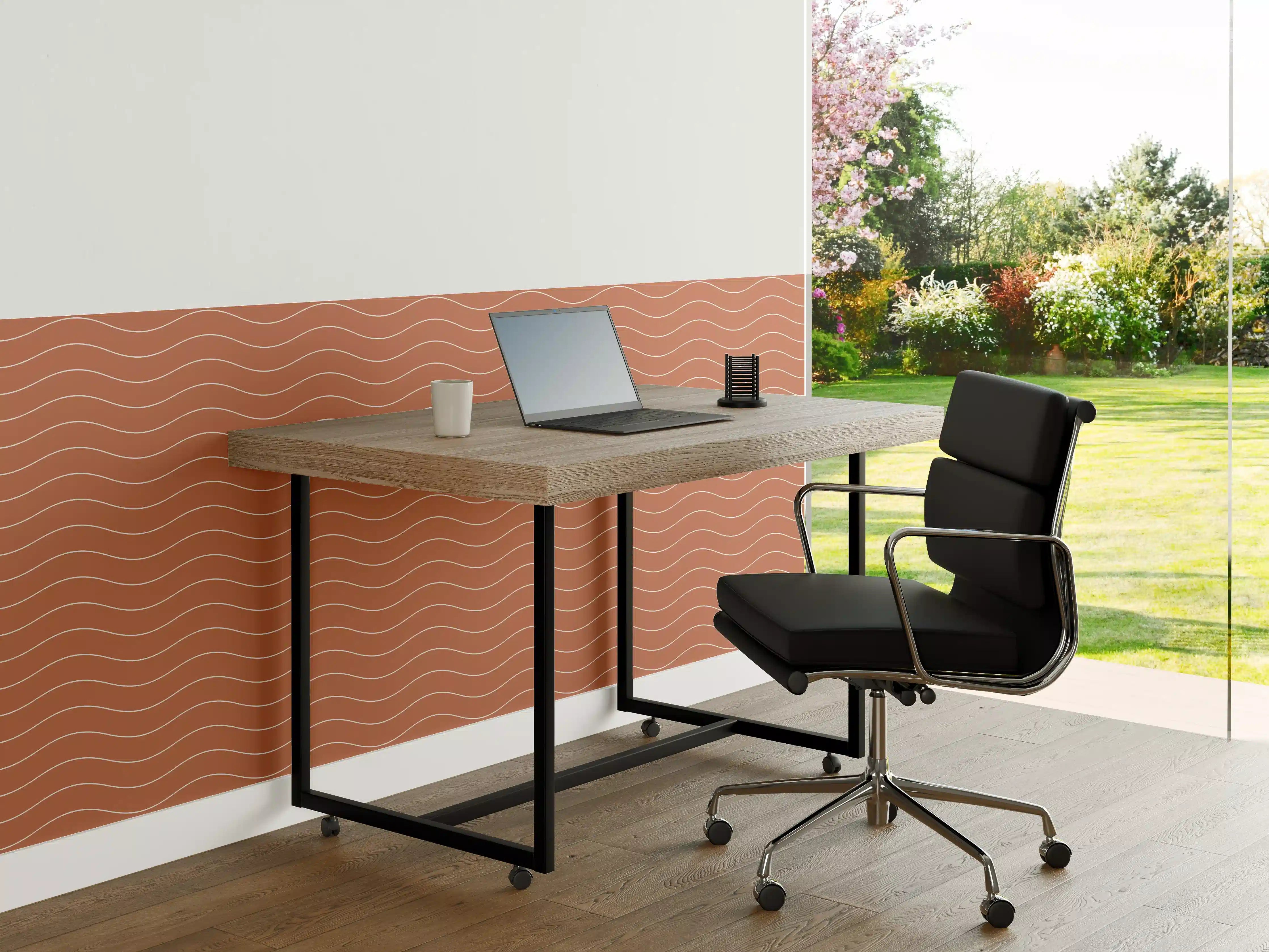 Büro Wandgestaltung - Terracotta-Wand mit Wellenmuster