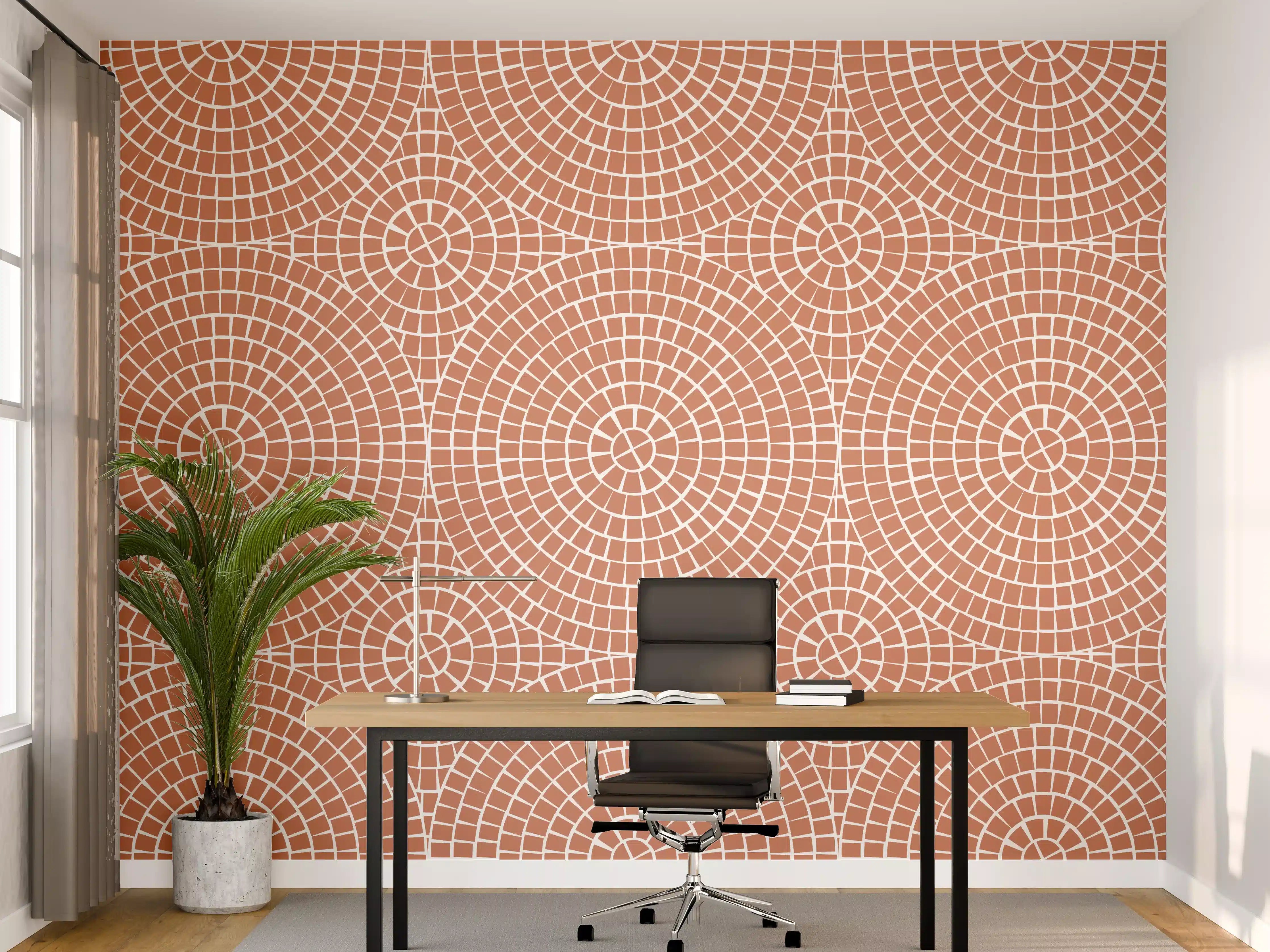 Büro Wandgestaltung - Terrakotta-Mosaik für natürliche Eleganz