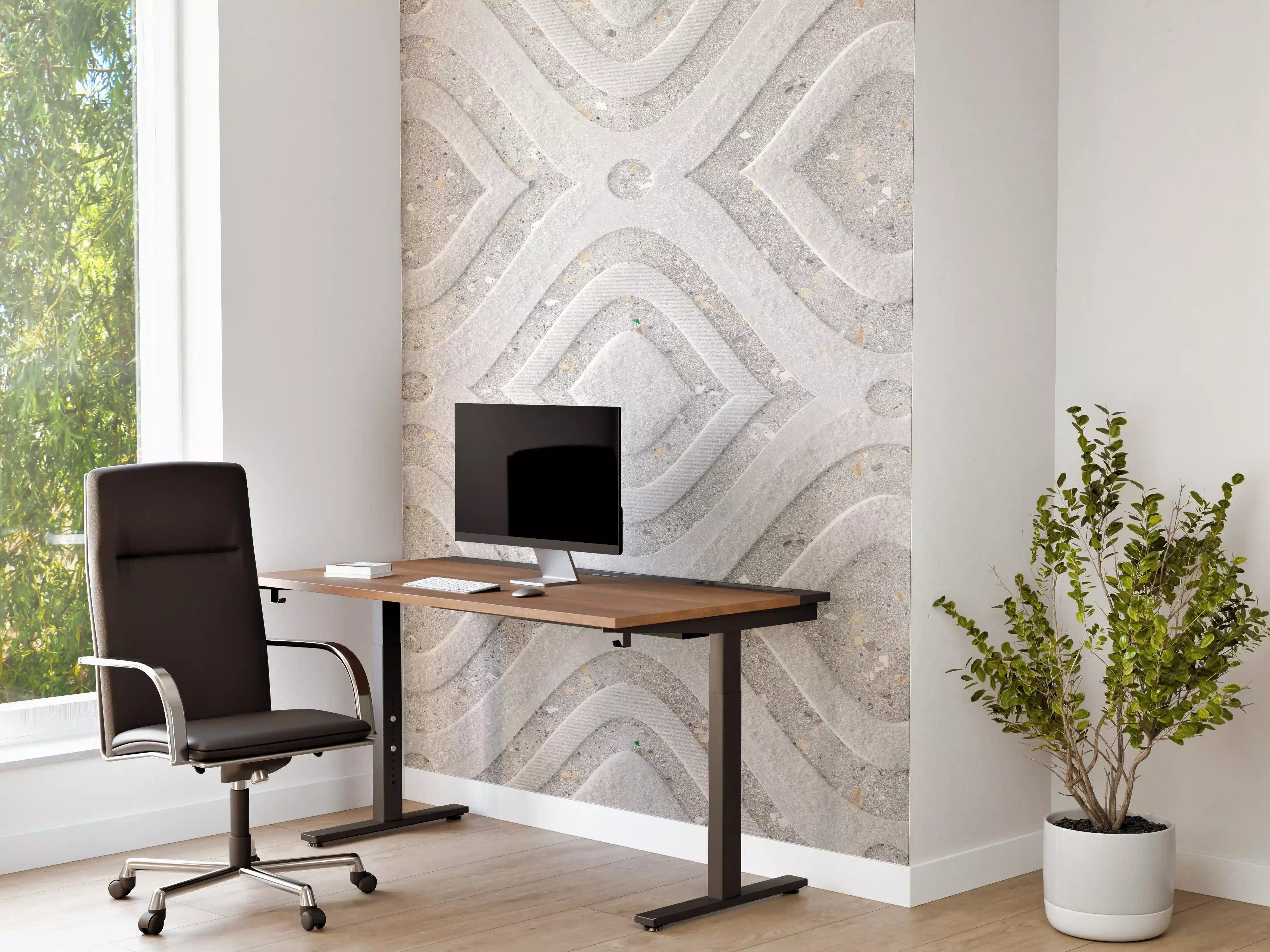 Büro Wandgestaltung - Textur im Wellenmuster - 3D Illustration