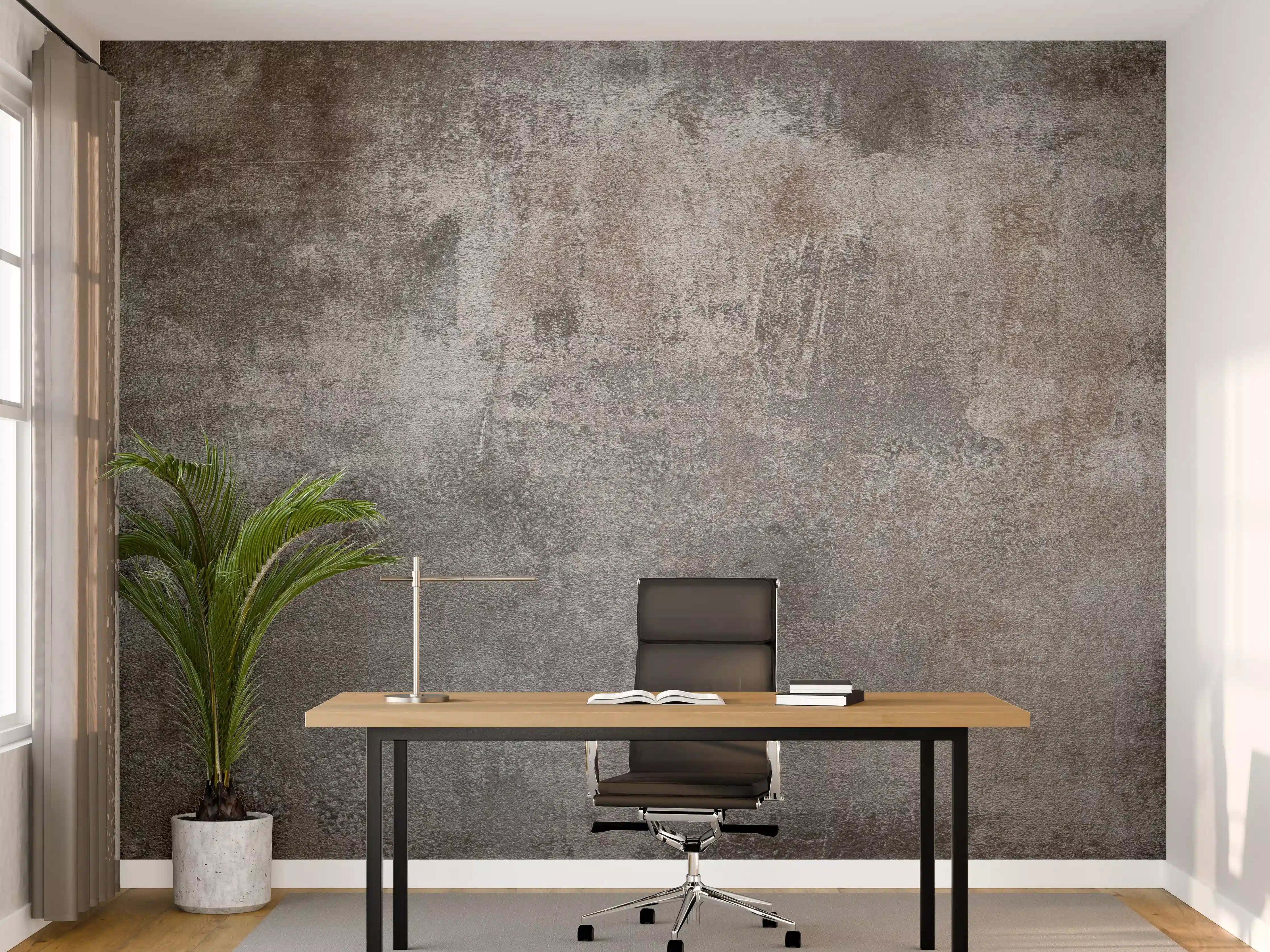 Büro Wandgestaltung - Texturiertes Grau-Metall-Finish