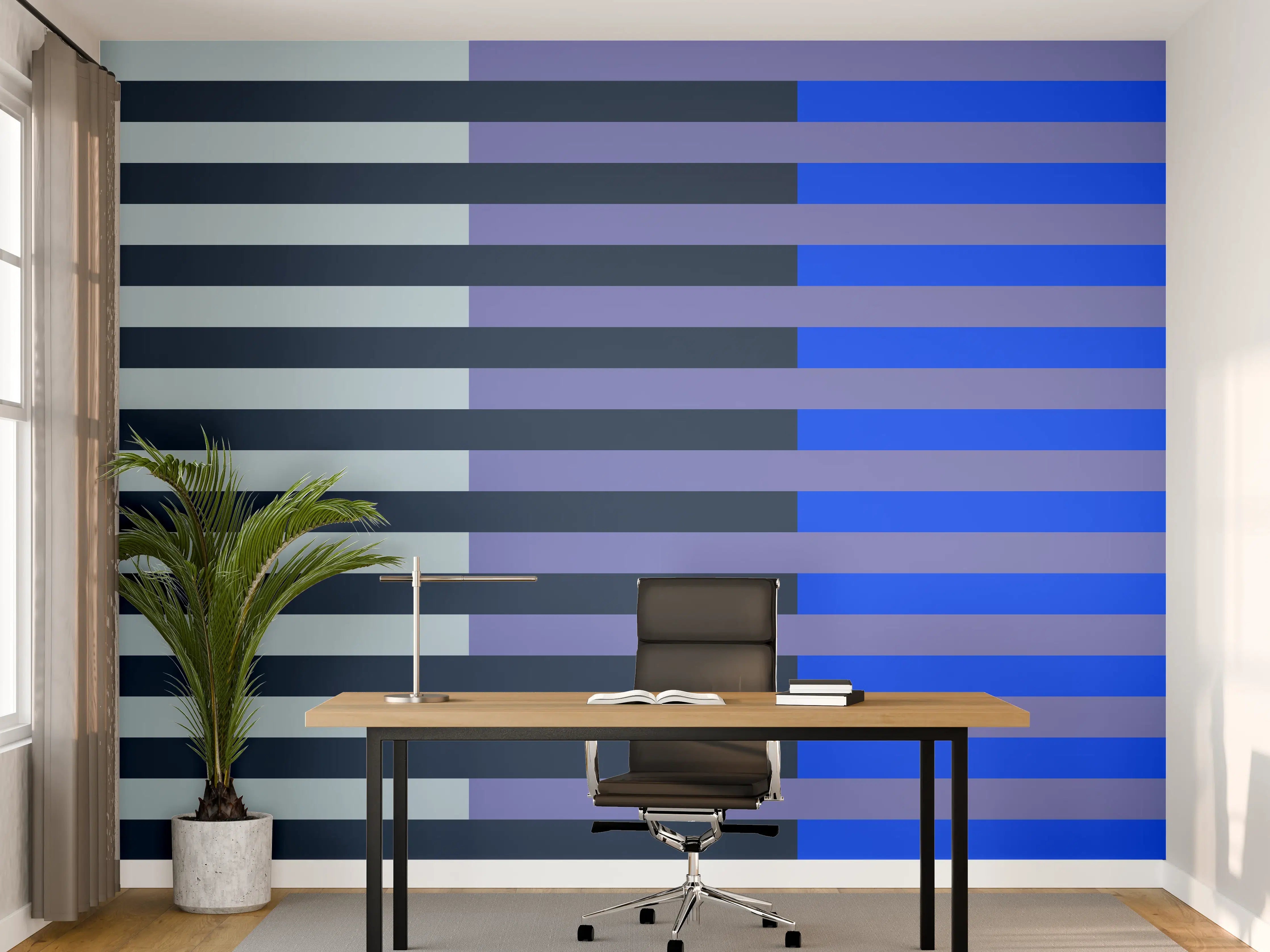 Büro Wandgestaltung - The Blues - Multy Stripes - Blueberry