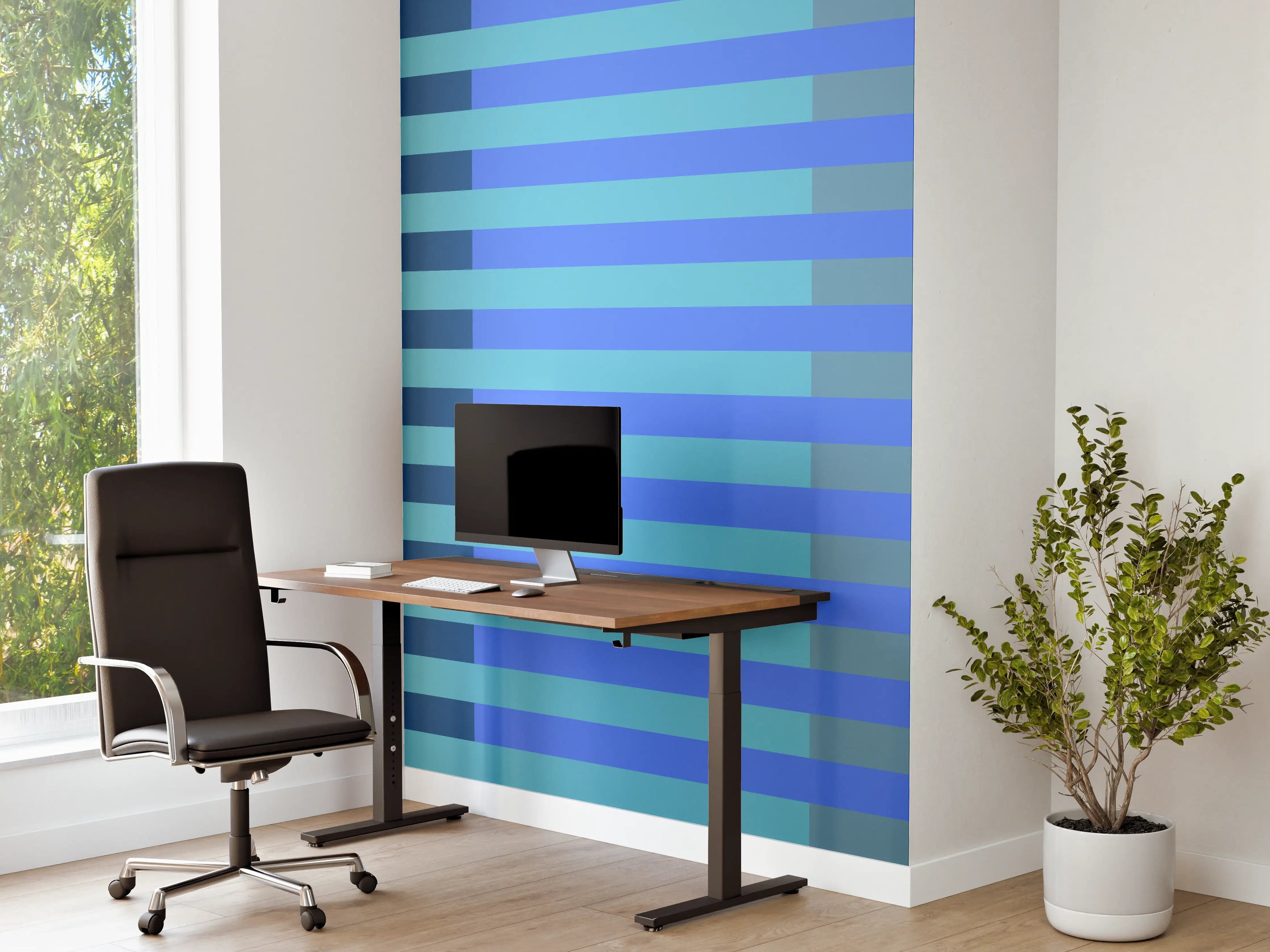 Büro Wandgestaltung - The Blues - Multy Stripes - Cornflower