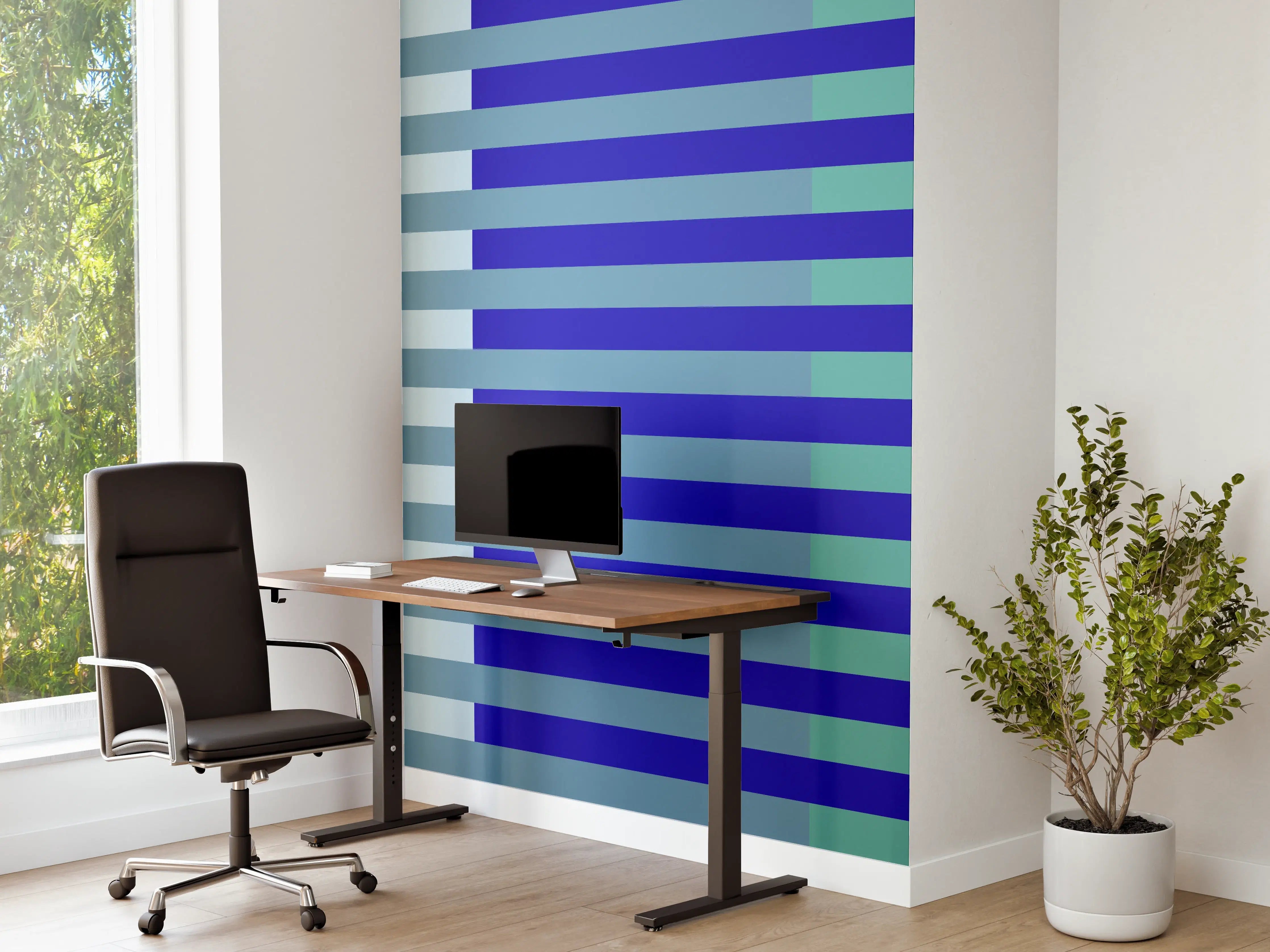 Büro Wandgestaltung - The Blues - Multy Stripes - Ocean