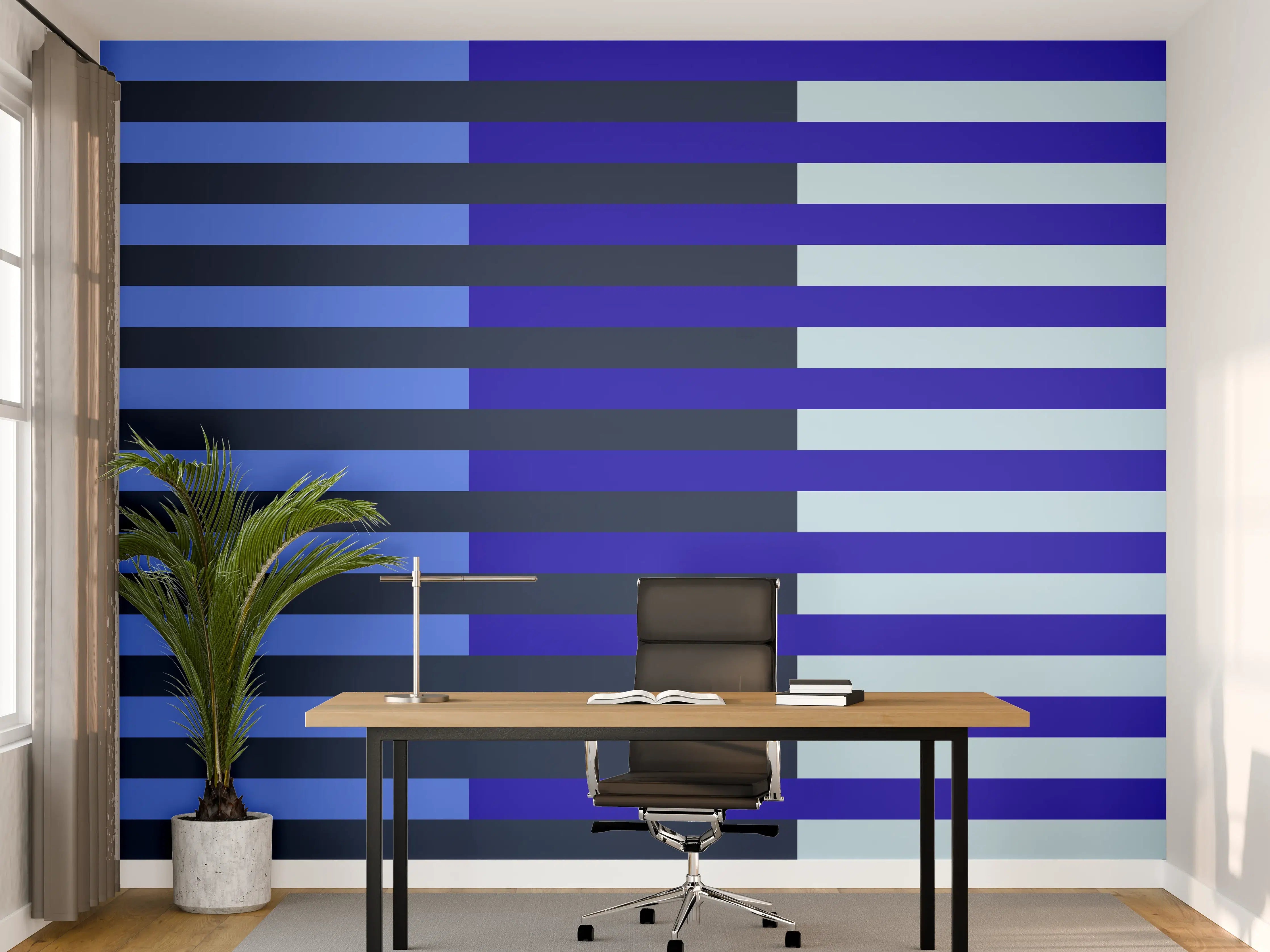 Büro Wandgestaltung - The Blues - Multy Stripes - Waterfall
