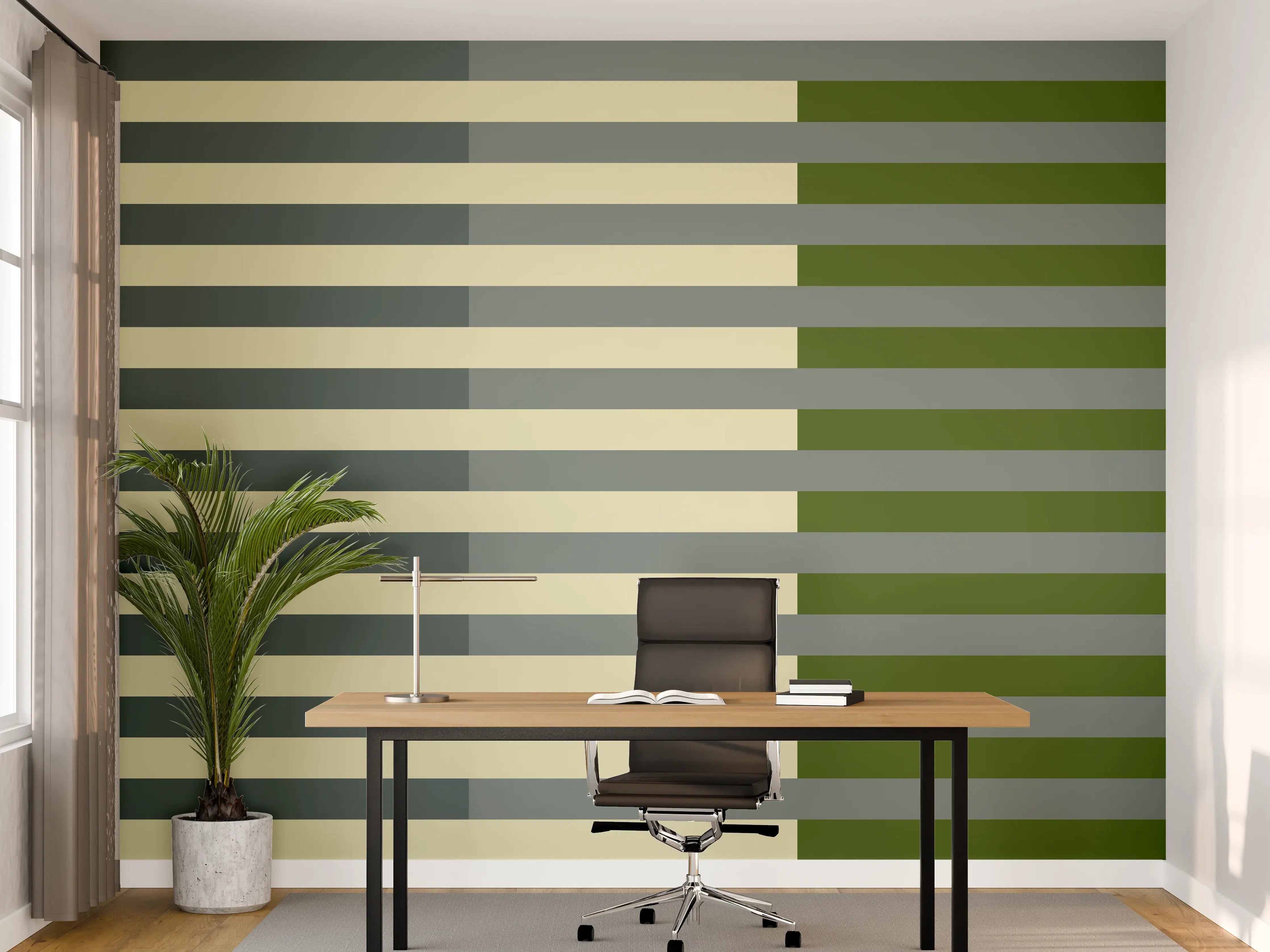 Büro Wandgestaltung - The Greens - Multy Stripes - Avocado