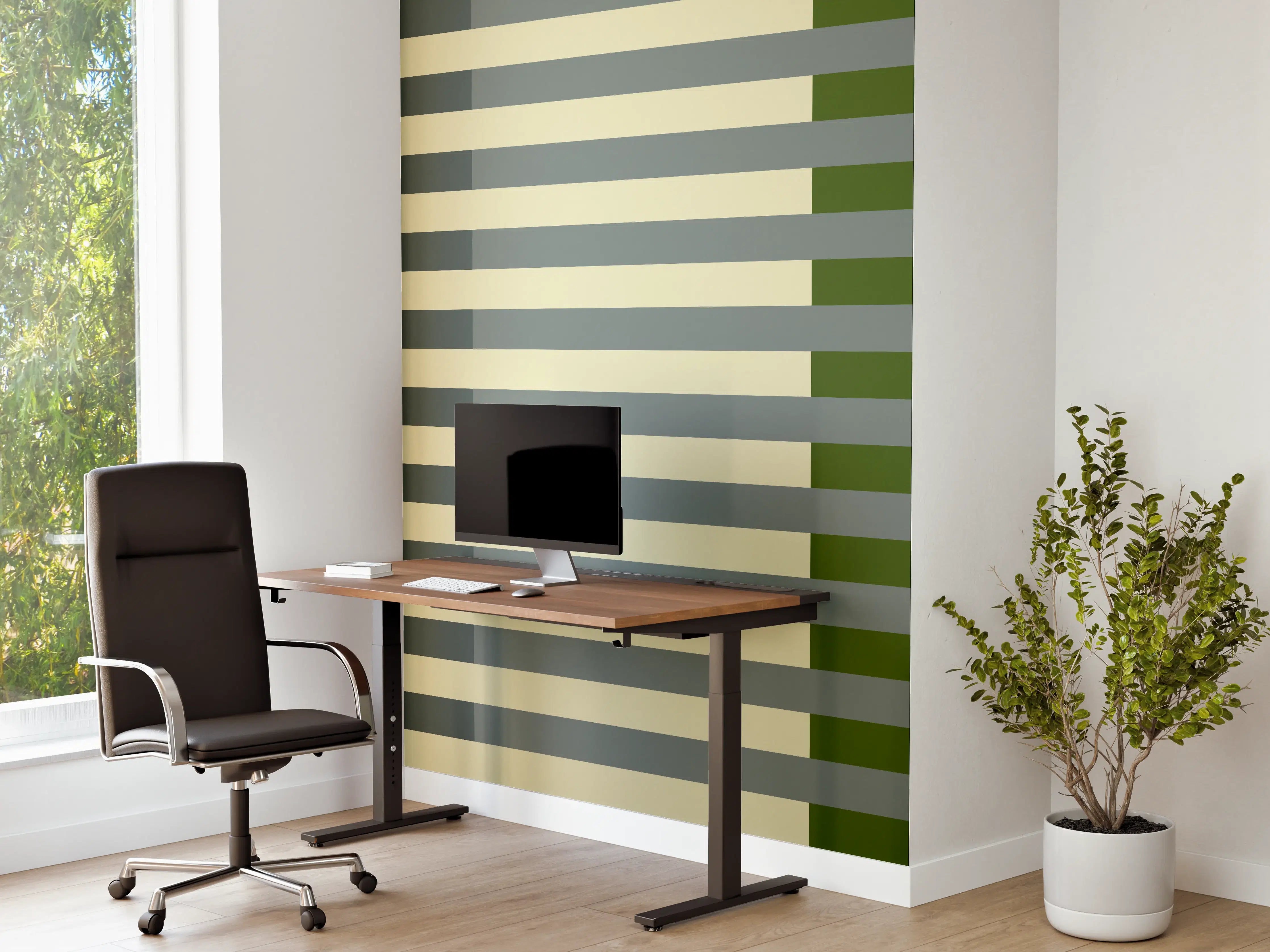 Büro Wandgestaltung - The Greens - Multy Stripes - Avocado