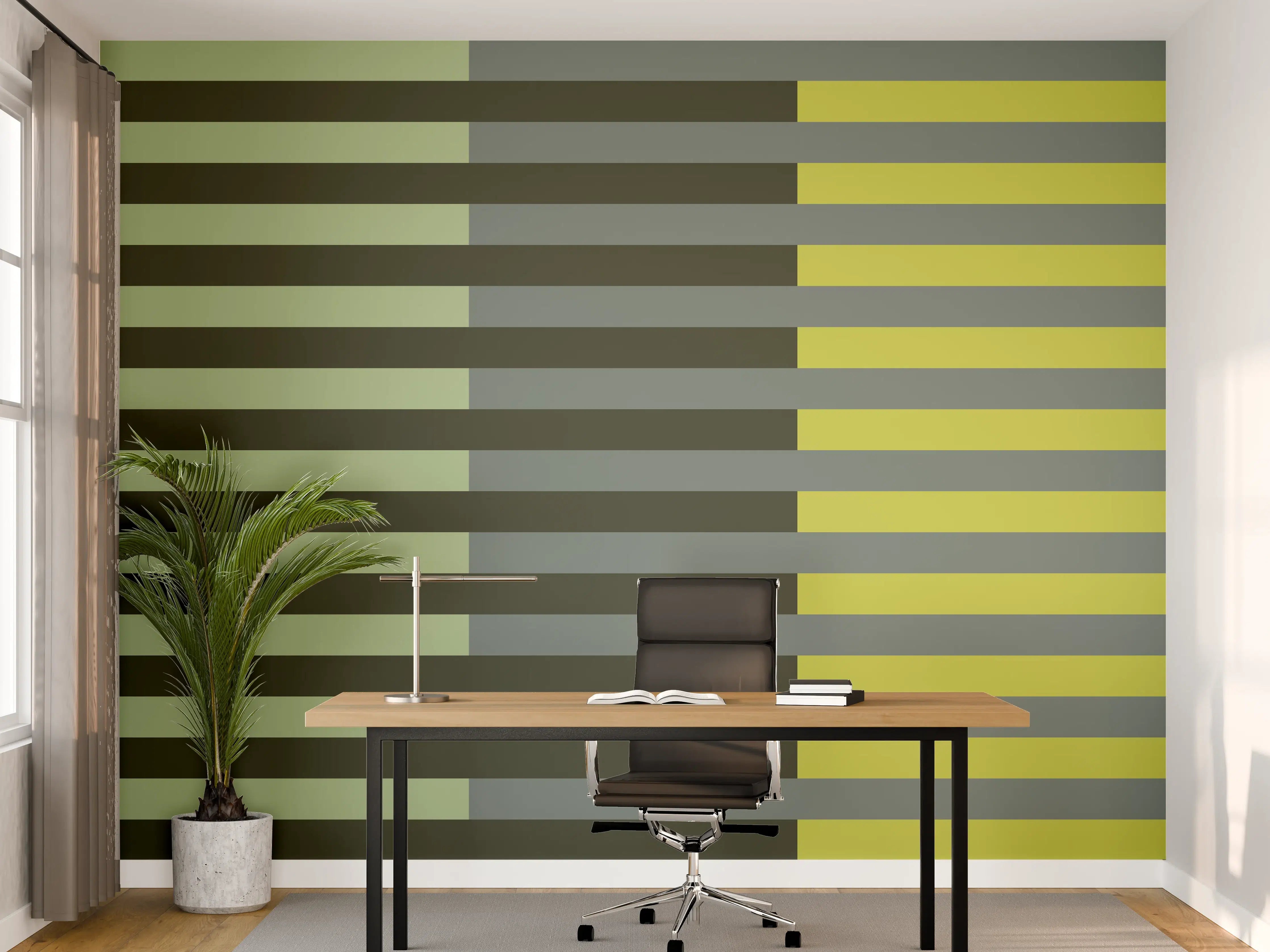 Büro Wandgestaltung - The Greens - Multy Stripes - Matcha