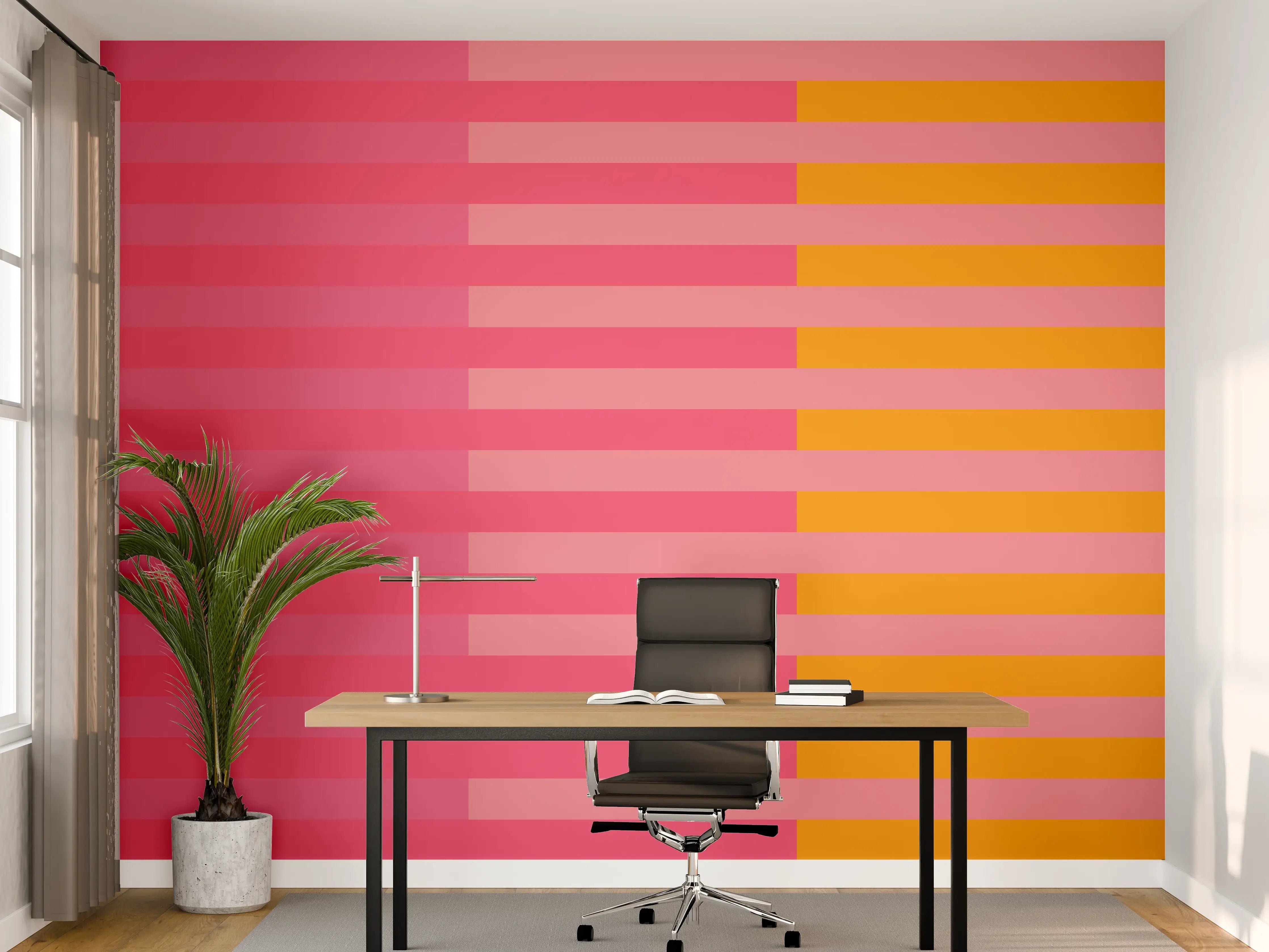 Büro Wandgestaltung - The Oranges - Multy Stripes - Raspberry