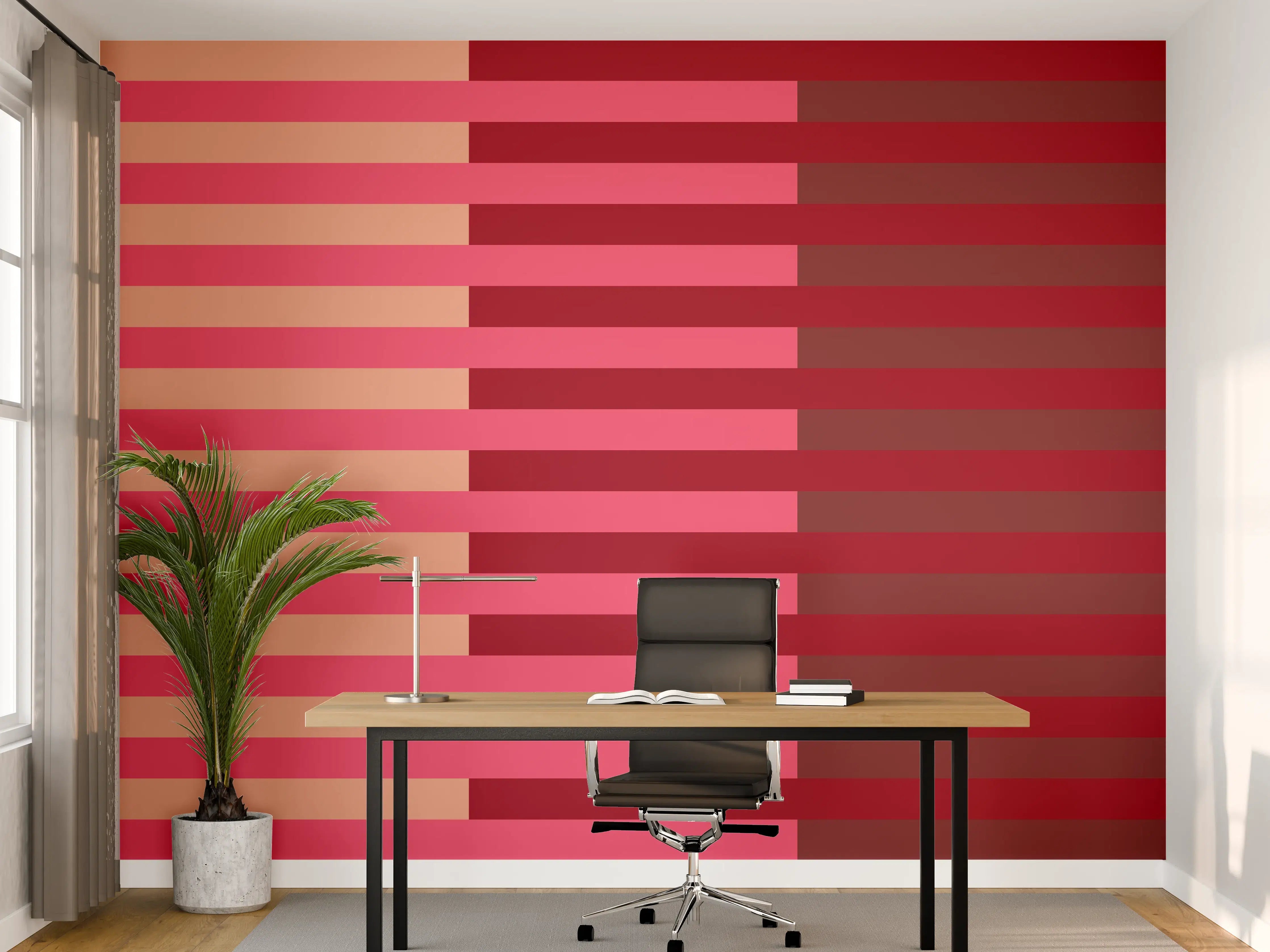 Büro Wandgestaltung - The Reds - Multy Stripes - Cherry