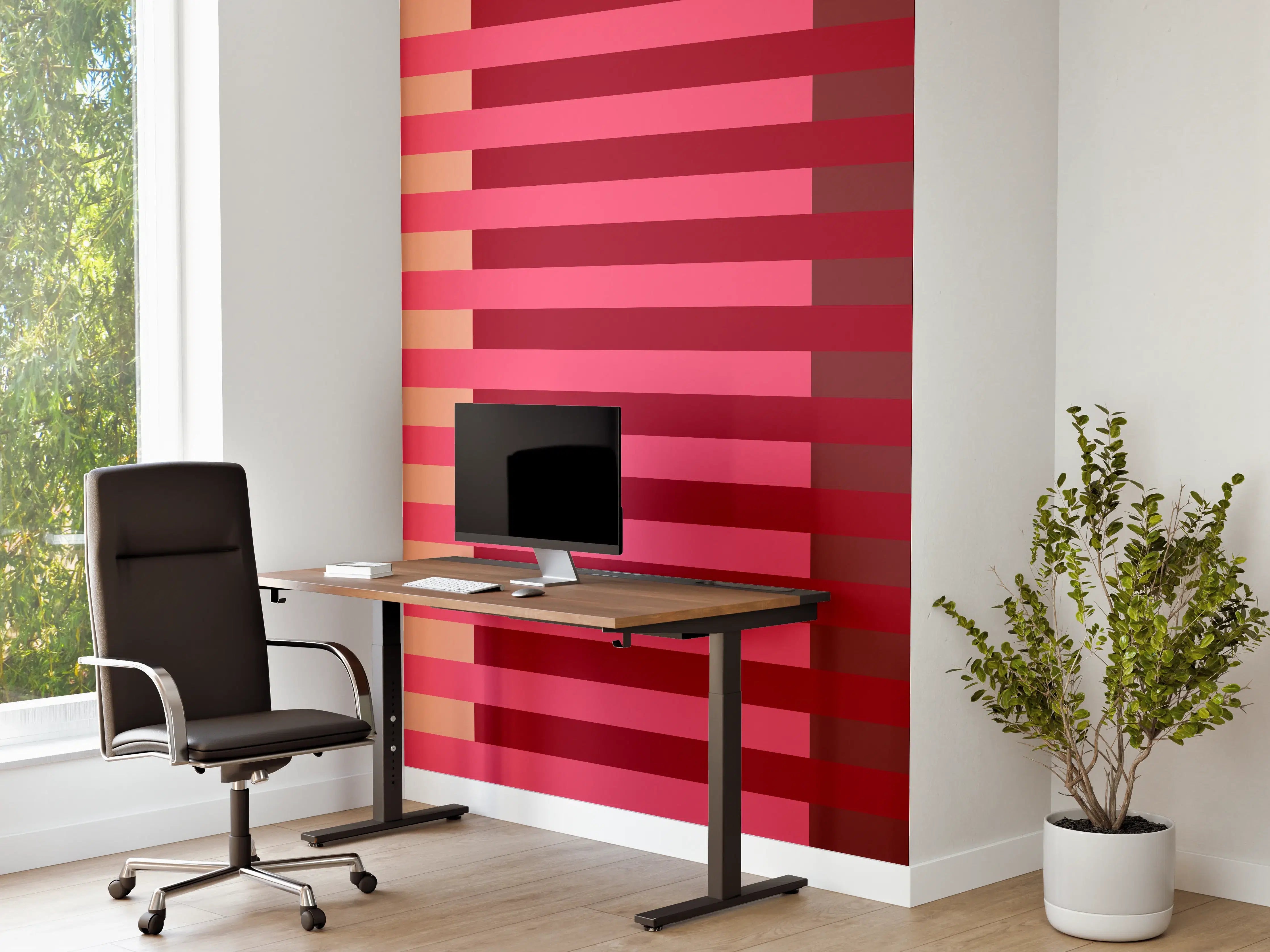 Büro Wandgestaltung - The Reds - Multy Stripes - Cherry