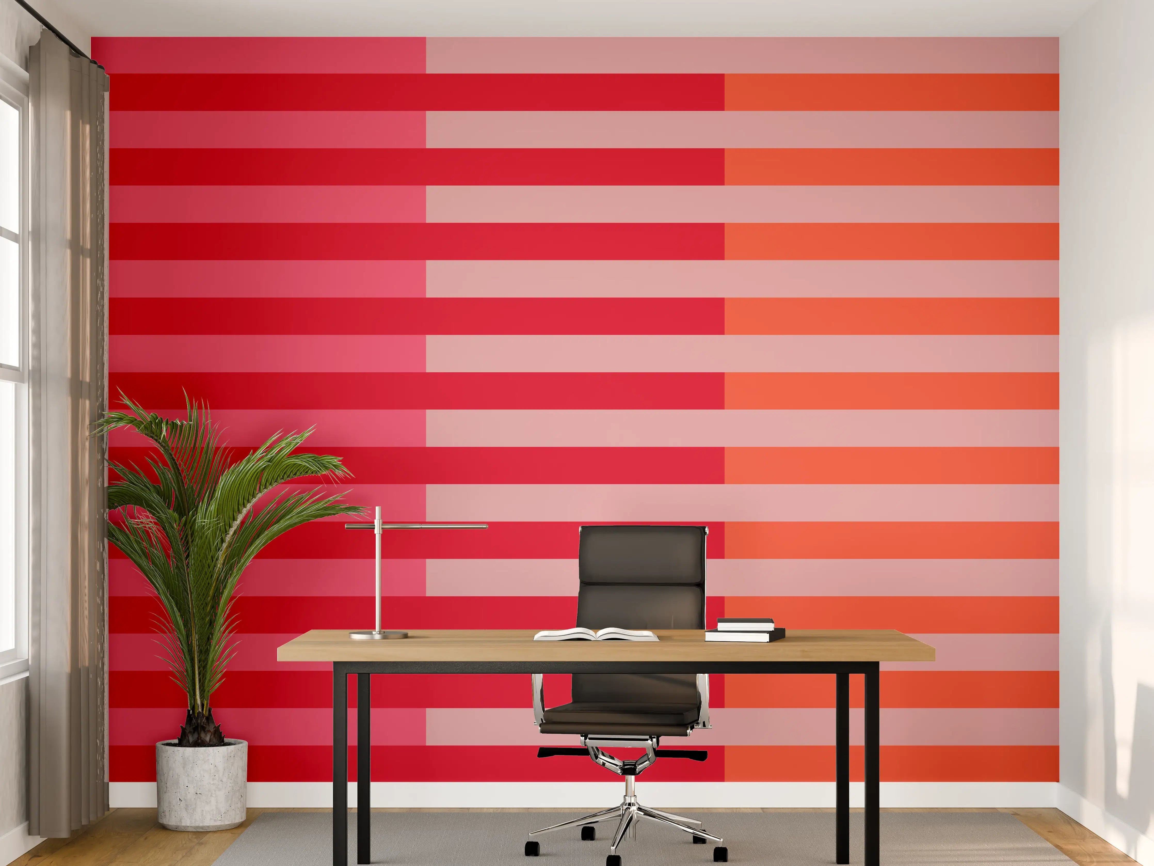 Büro Wandgestaltung - The Reds - Multy Stripes - Strawberry