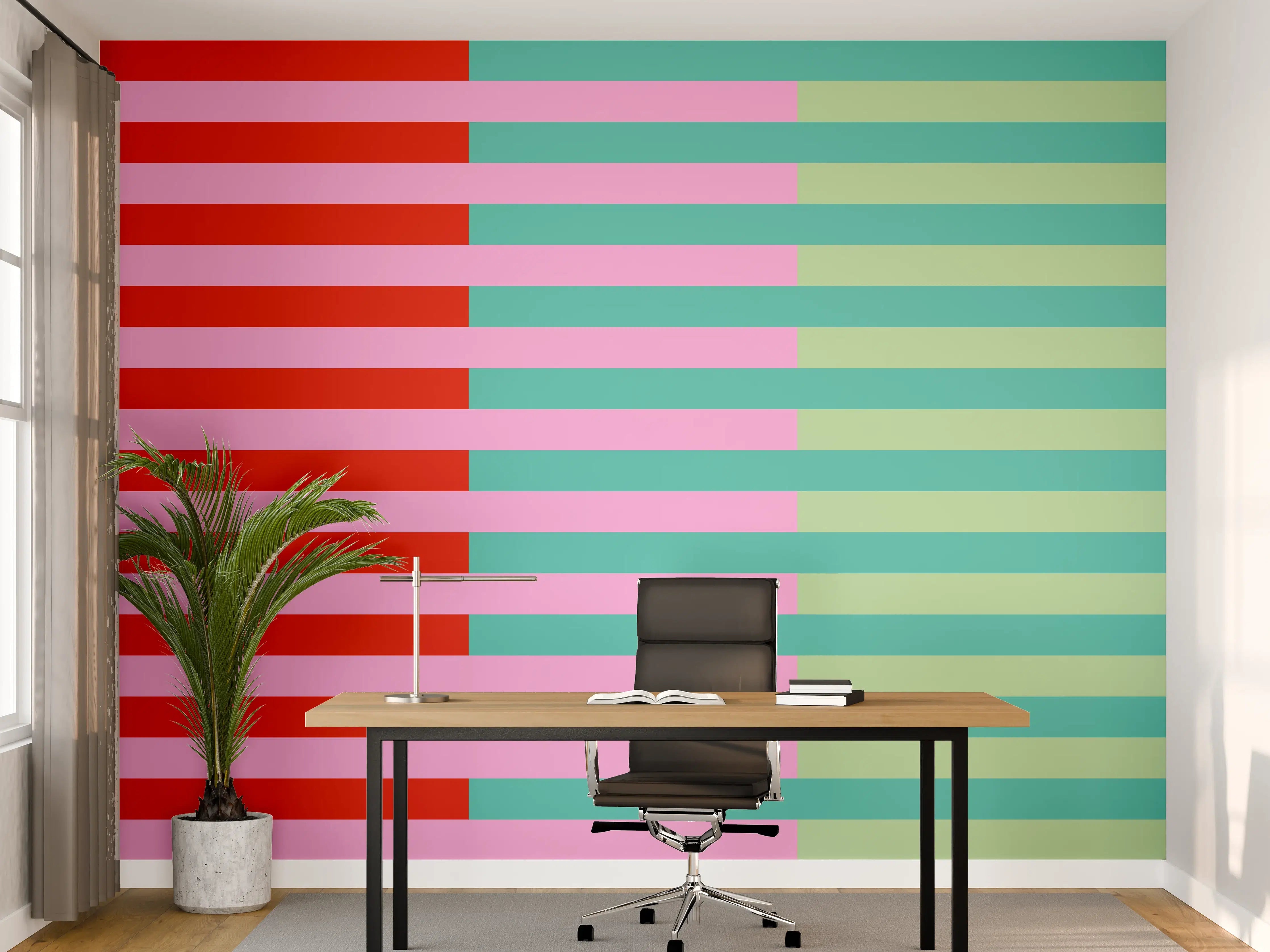 Büro Wandgestaltung - The Springs - Multy Stripes - Peony