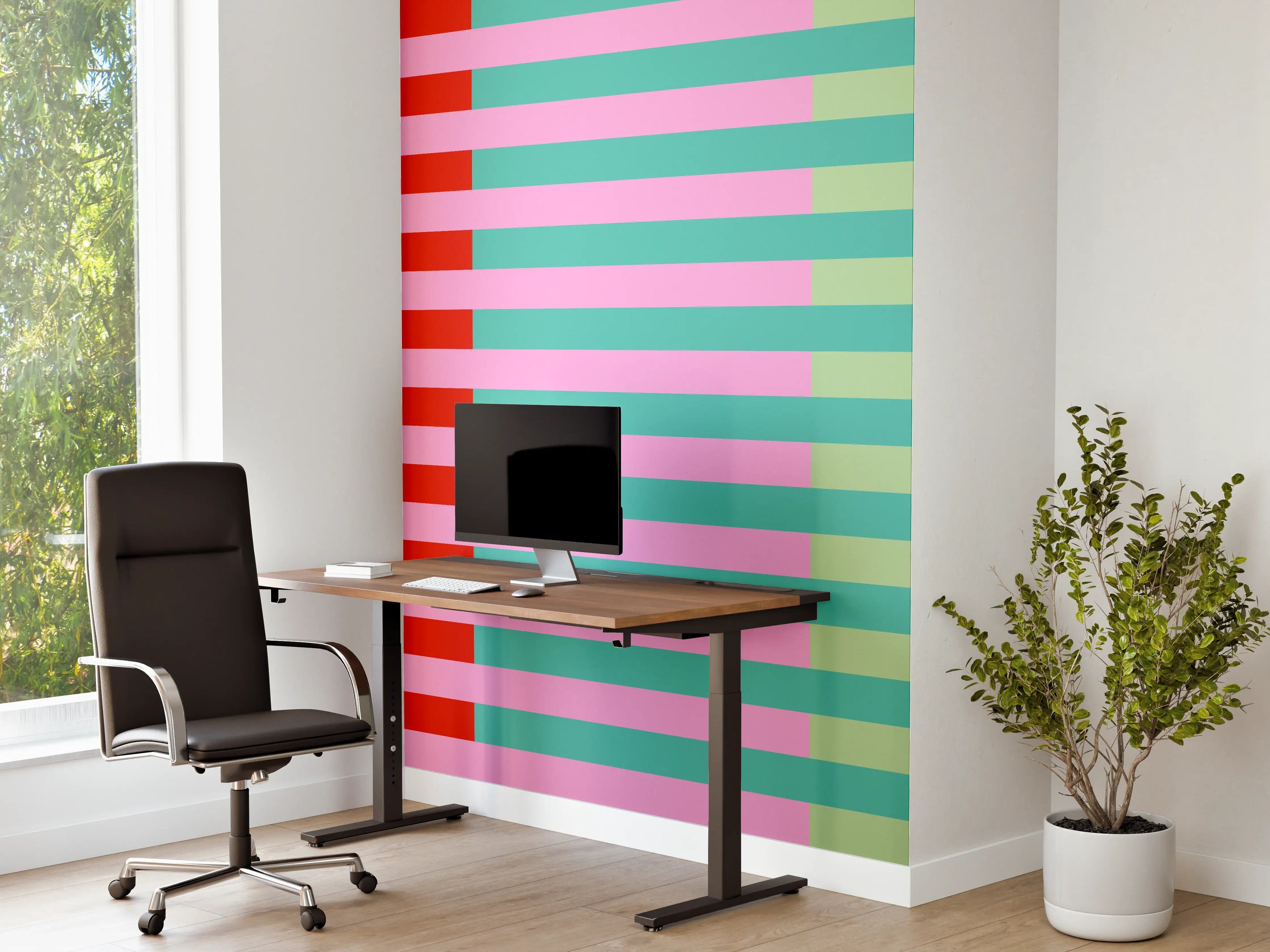 Büro Wandgestaltung - The Springs - Multy Stripes - Peony