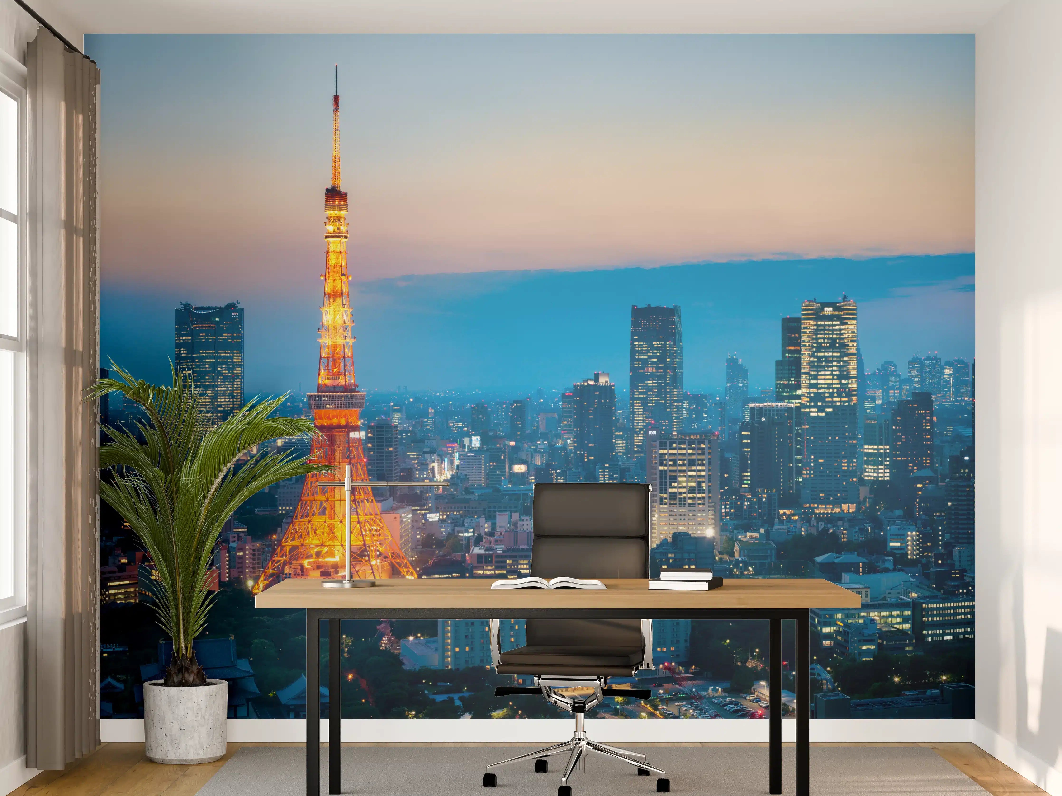 Büro Wandgestaltung - Tokyo Tower bei Nacht
