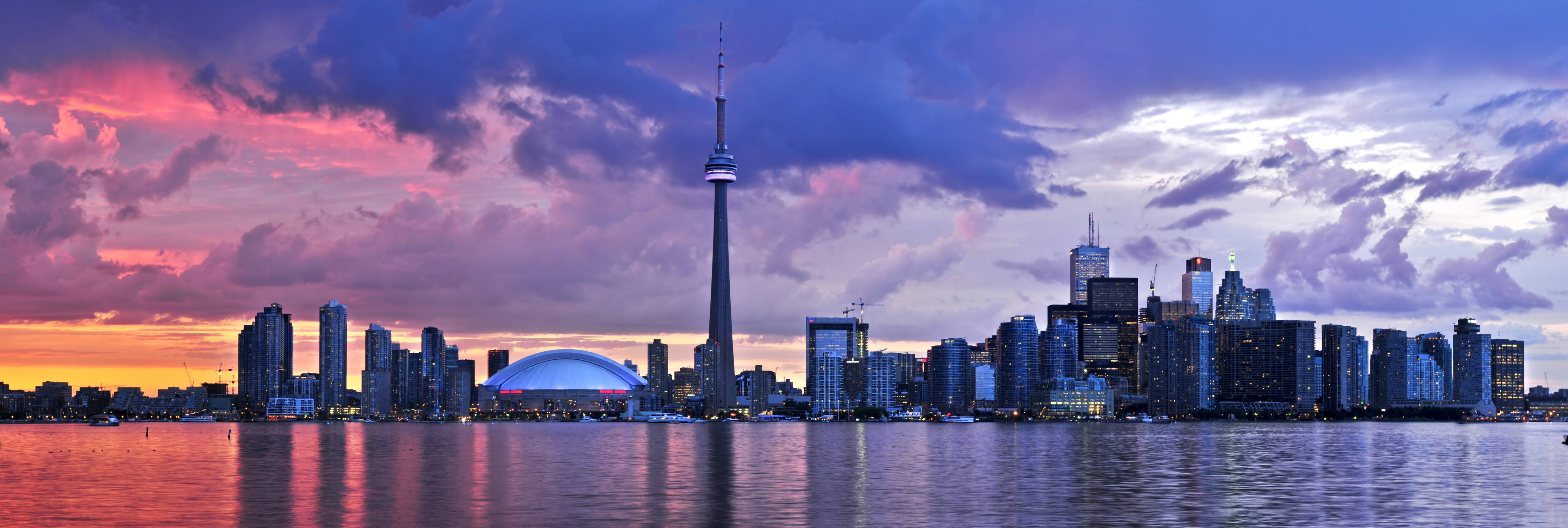 Büro Wandgestaltung-Toronto Skyline bei Abendlicht