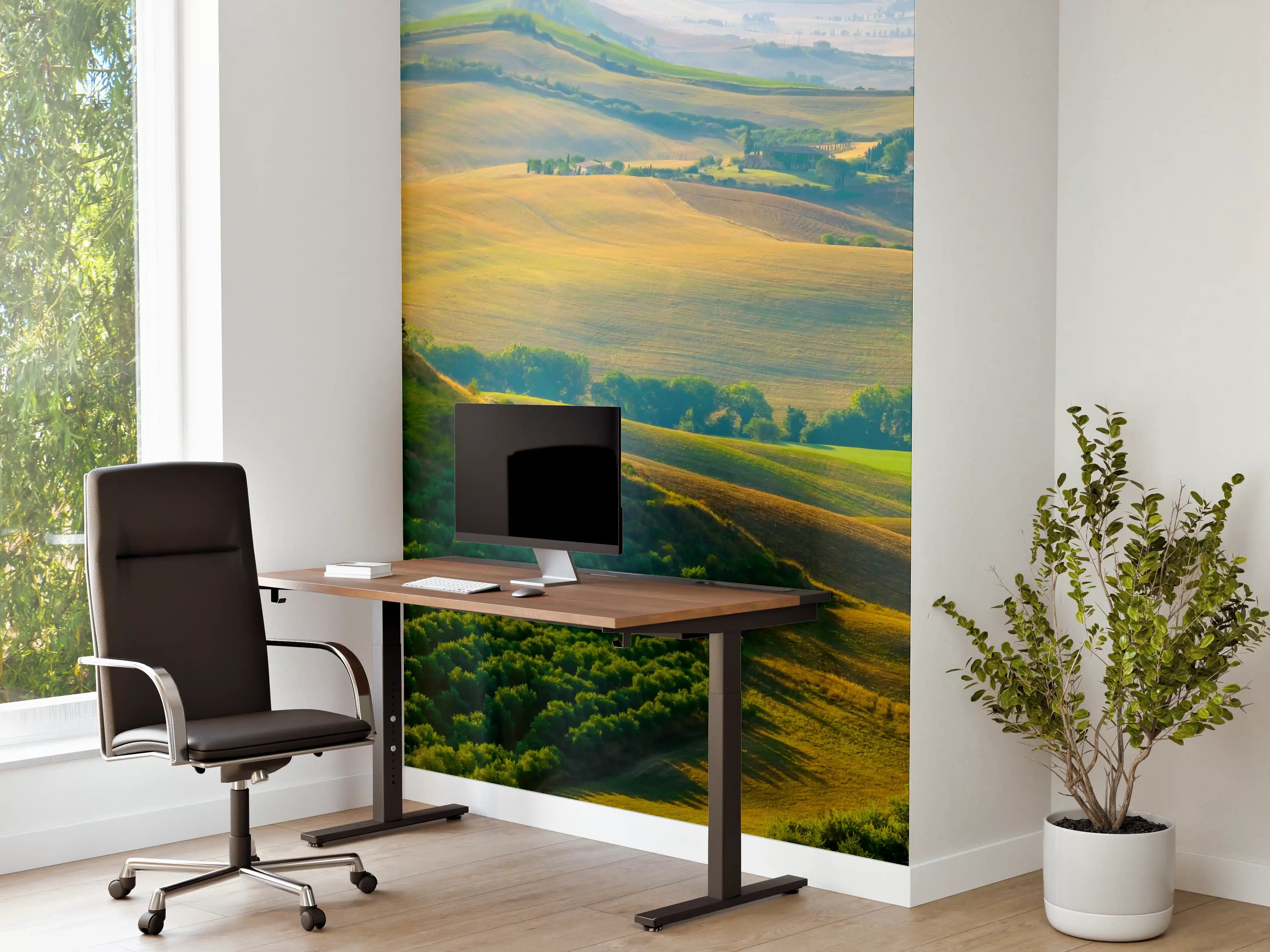 Büro Wandgestaltung - Toskana Hügel in Grün