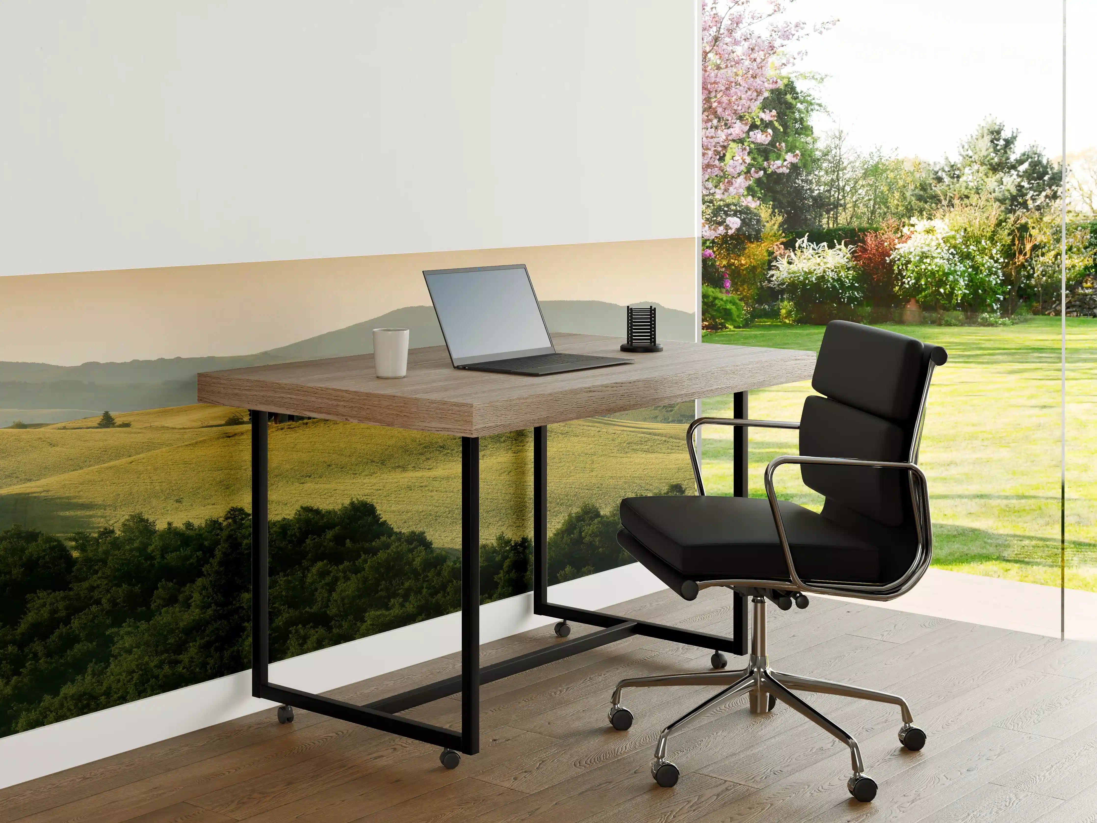 Büro Wandgestaltung - Toskanische Hügel in Goldgrün