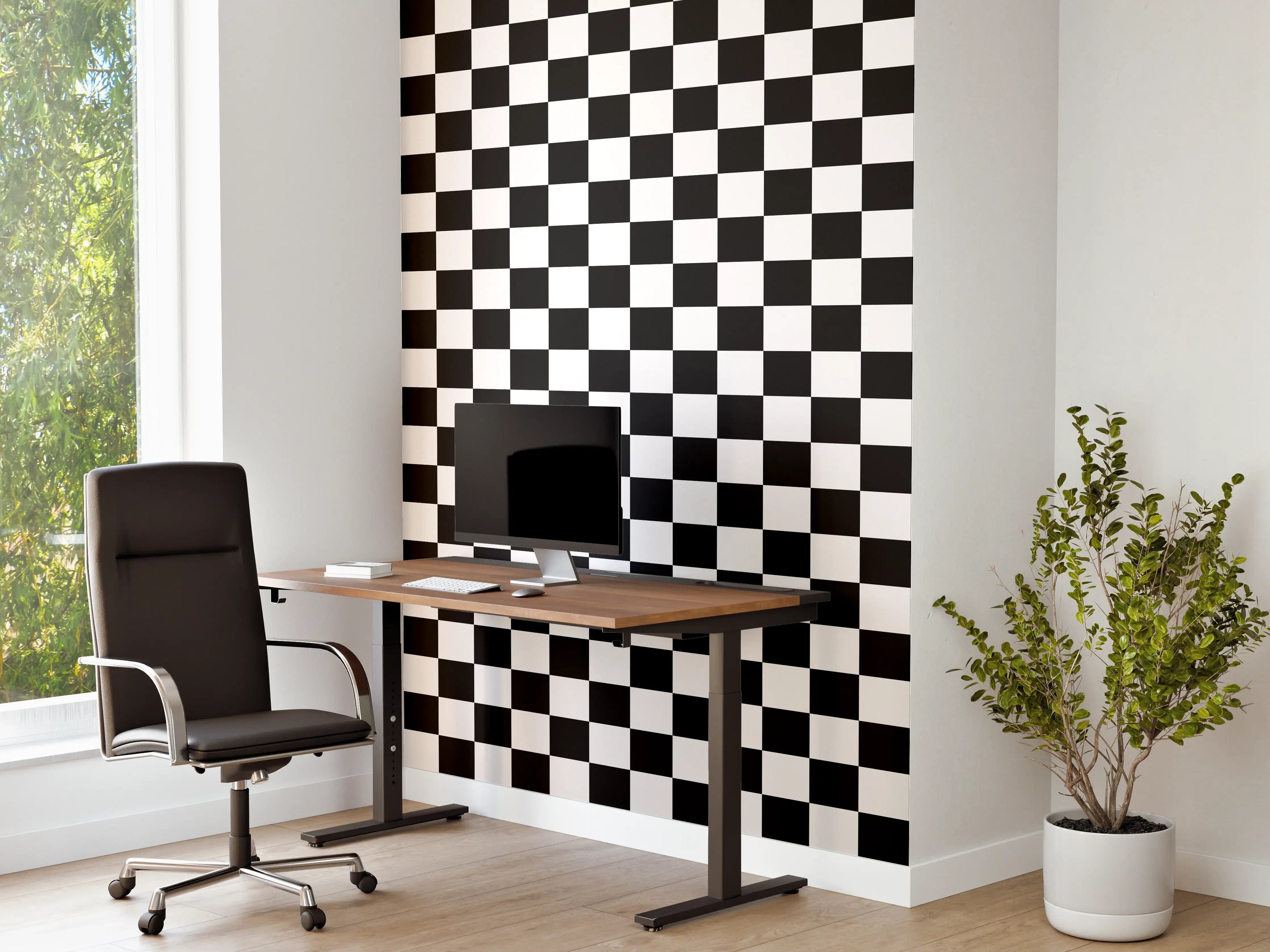 Büro Wandgestaltung - Transparente Checkered Muster Wandgestaltung