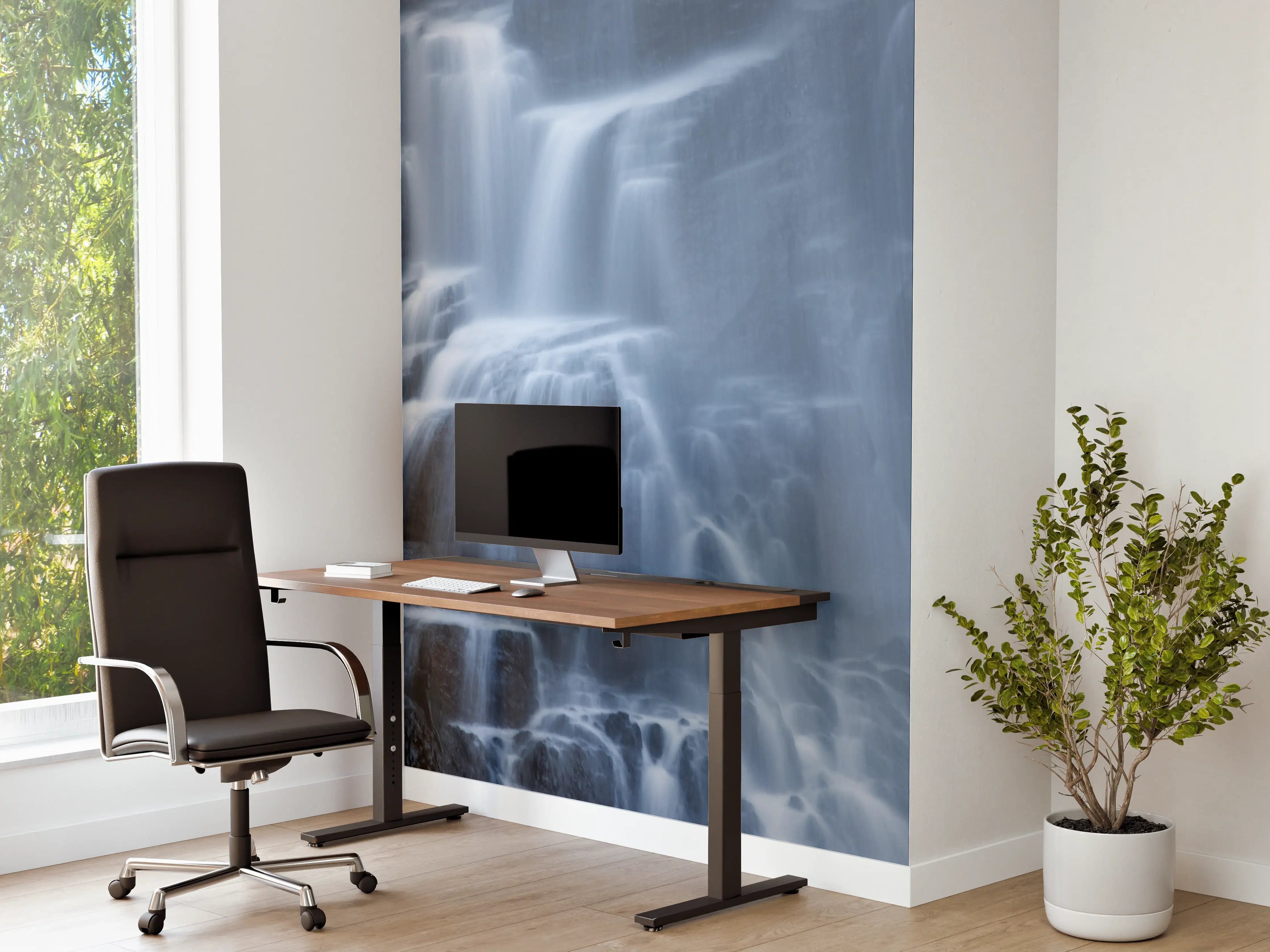 Büro Wandgestaltung - Traumartiger Wasserfall an Felsenwand