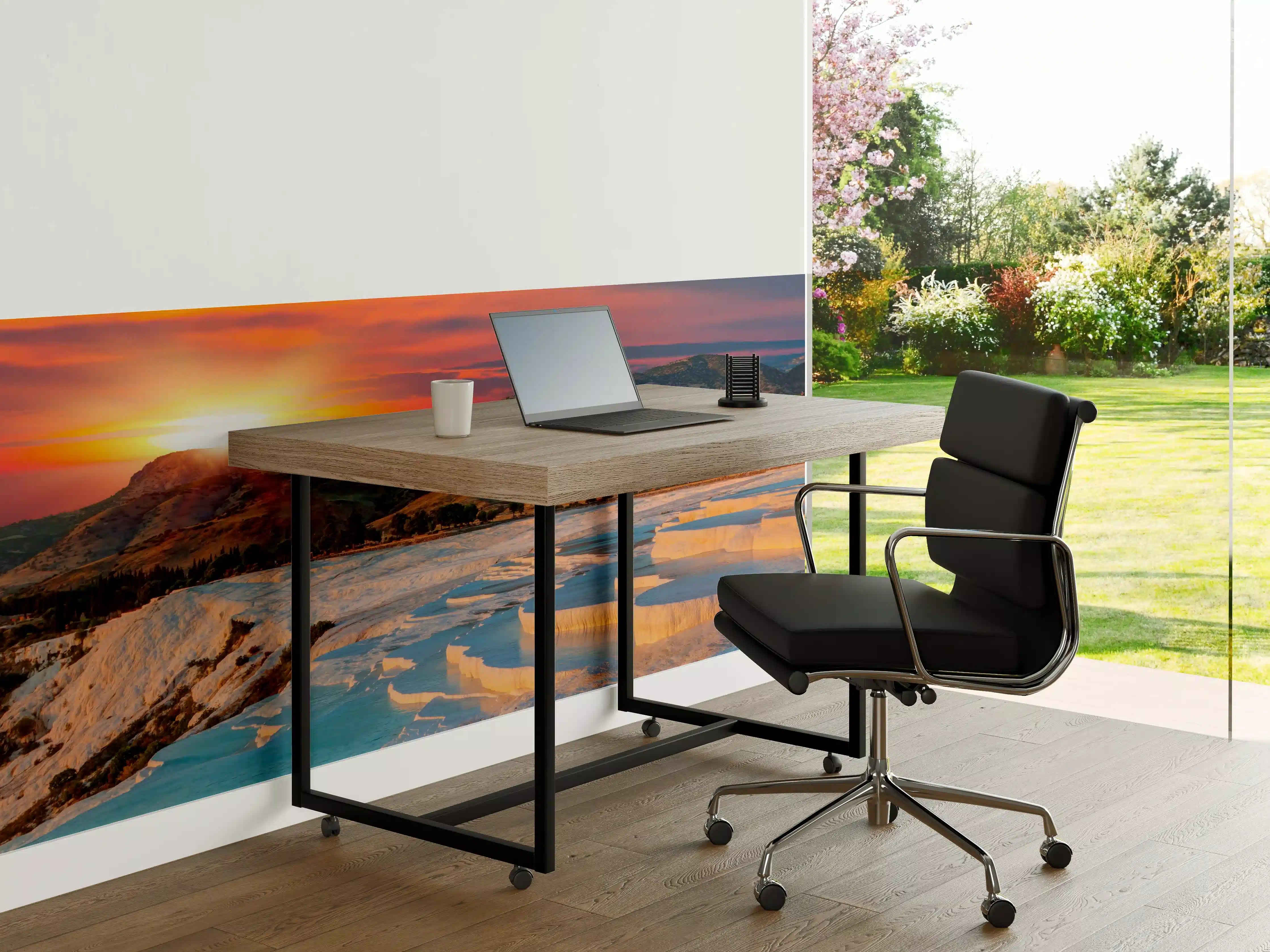Büro Wandgestaltung - Travertinbecken in Pamukkale am Abend