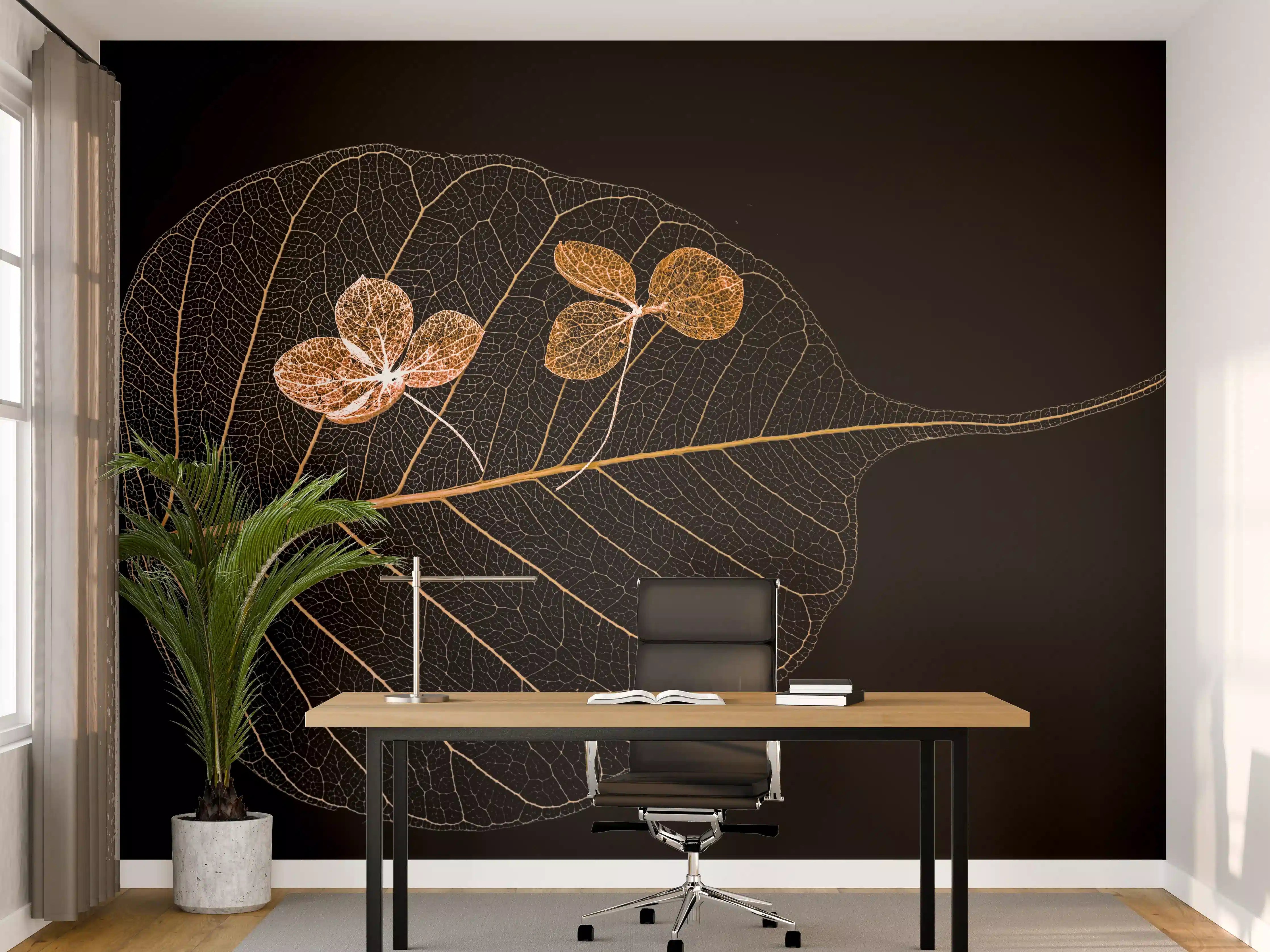 Büro Wandgestaltung - Trockene Blume im Detail
