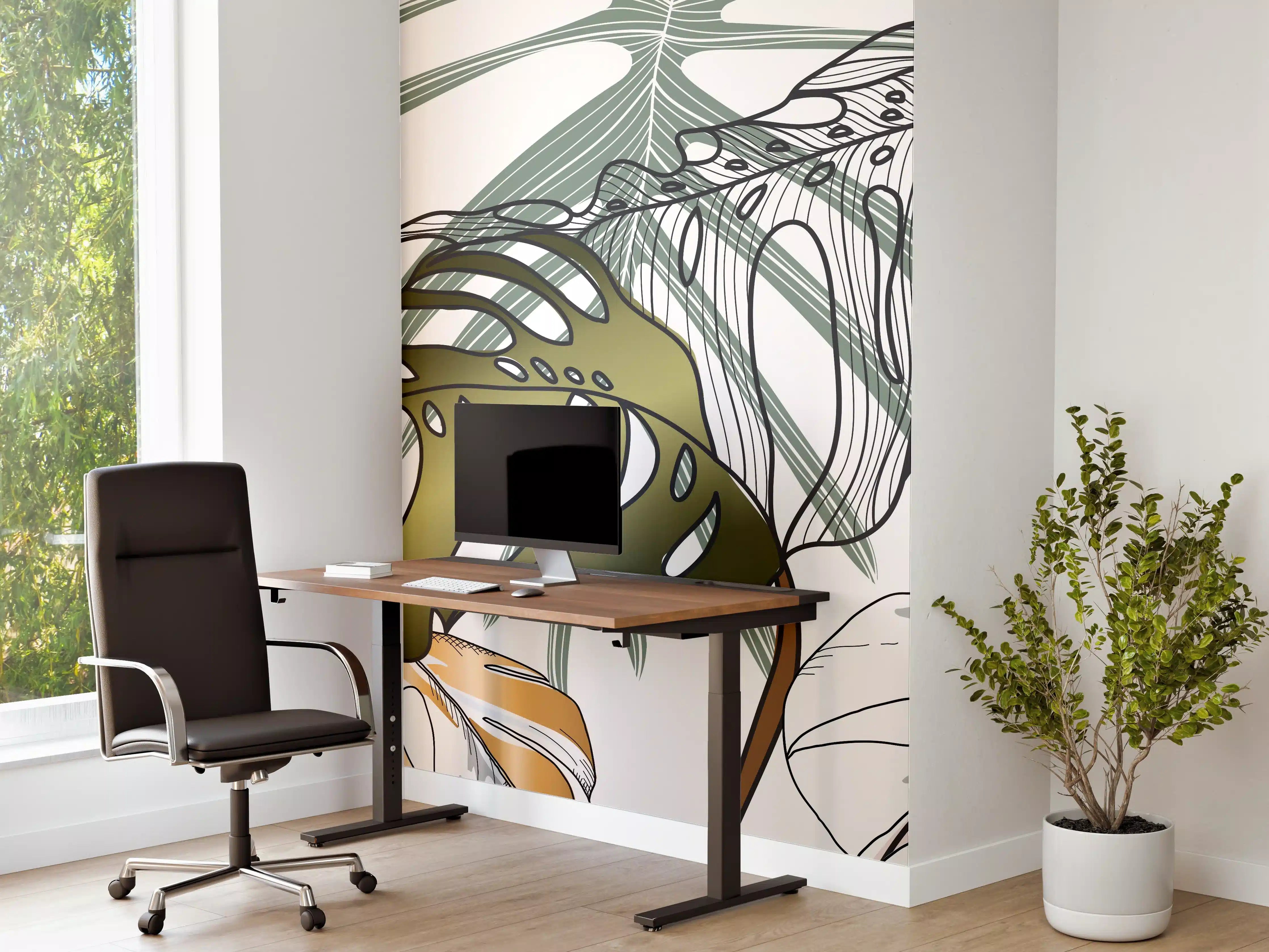 Büro Wandgestaltung - Tropische Blätter