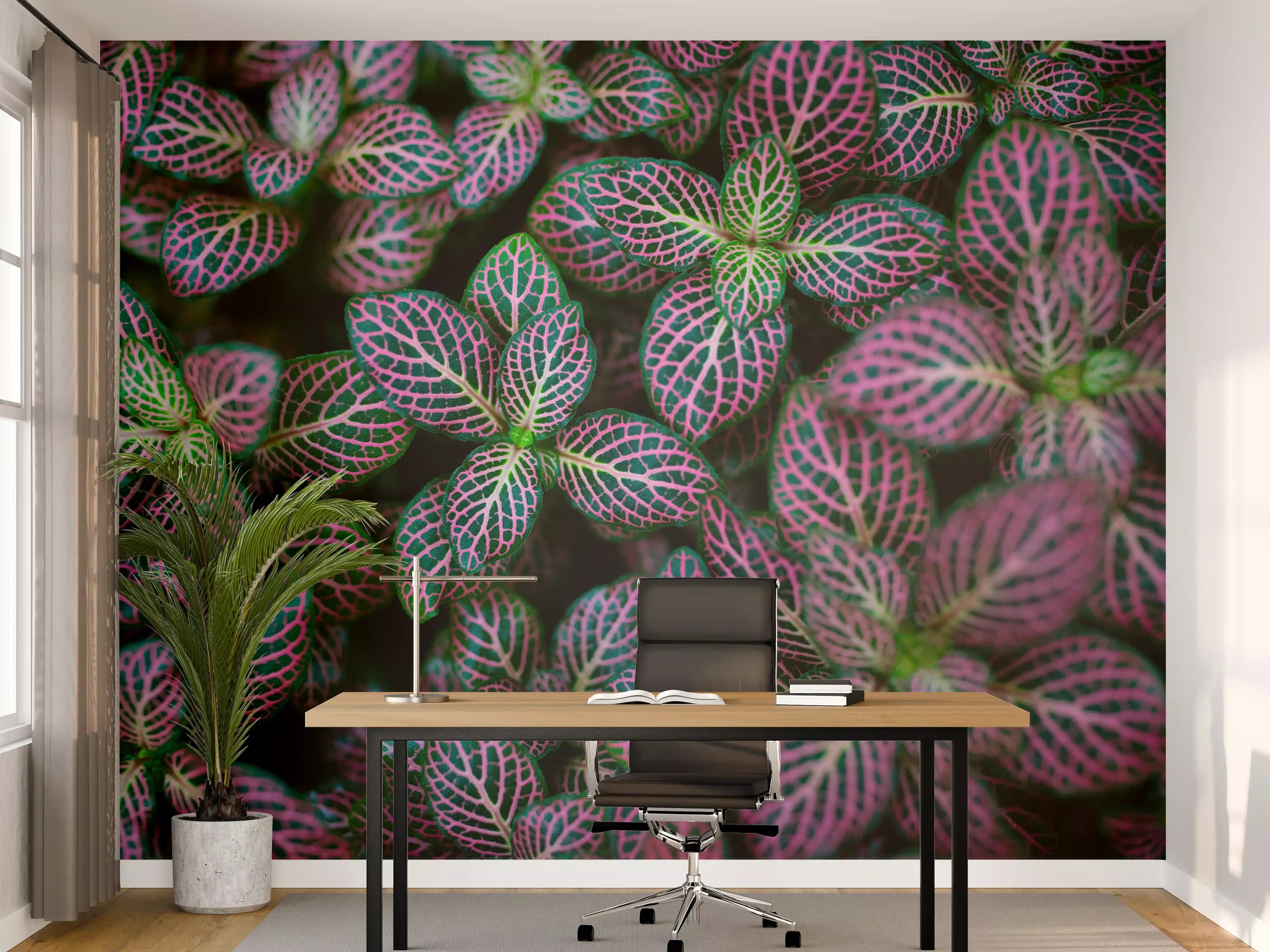 Büro Wandgestaltung - Tropische Pflanzen Bunte Textur