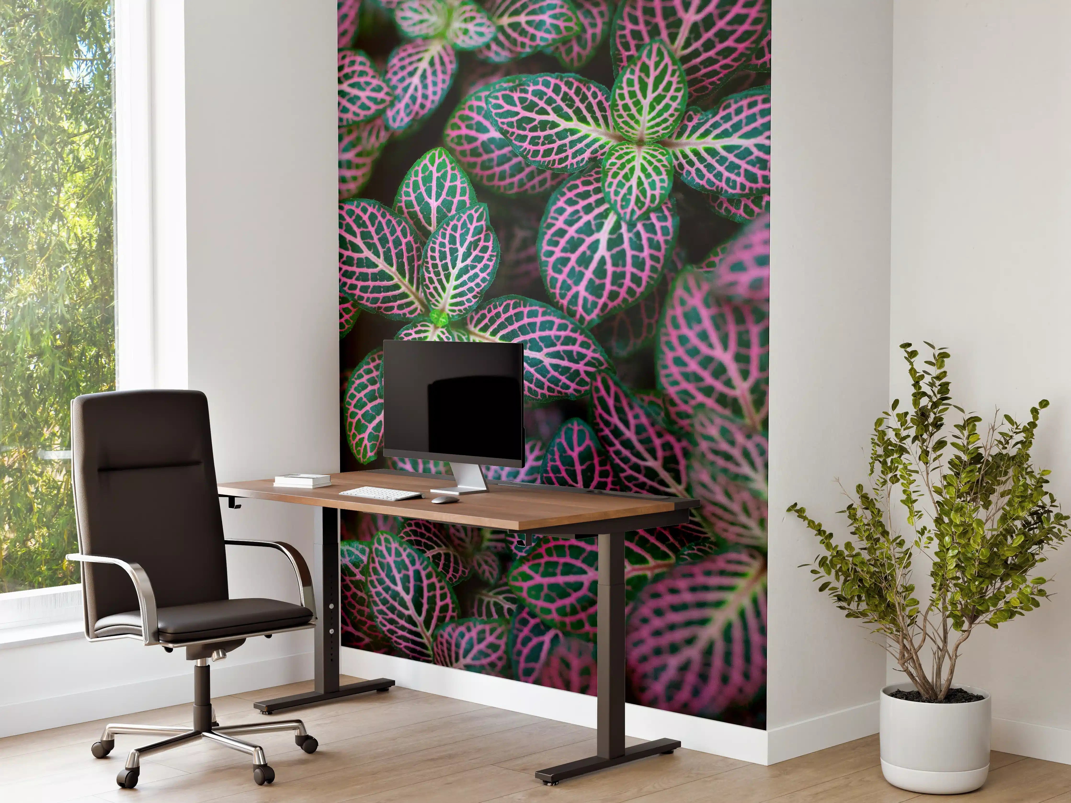 Büro Wandgestaltung - Tropische Pflanzen Bunte Textur