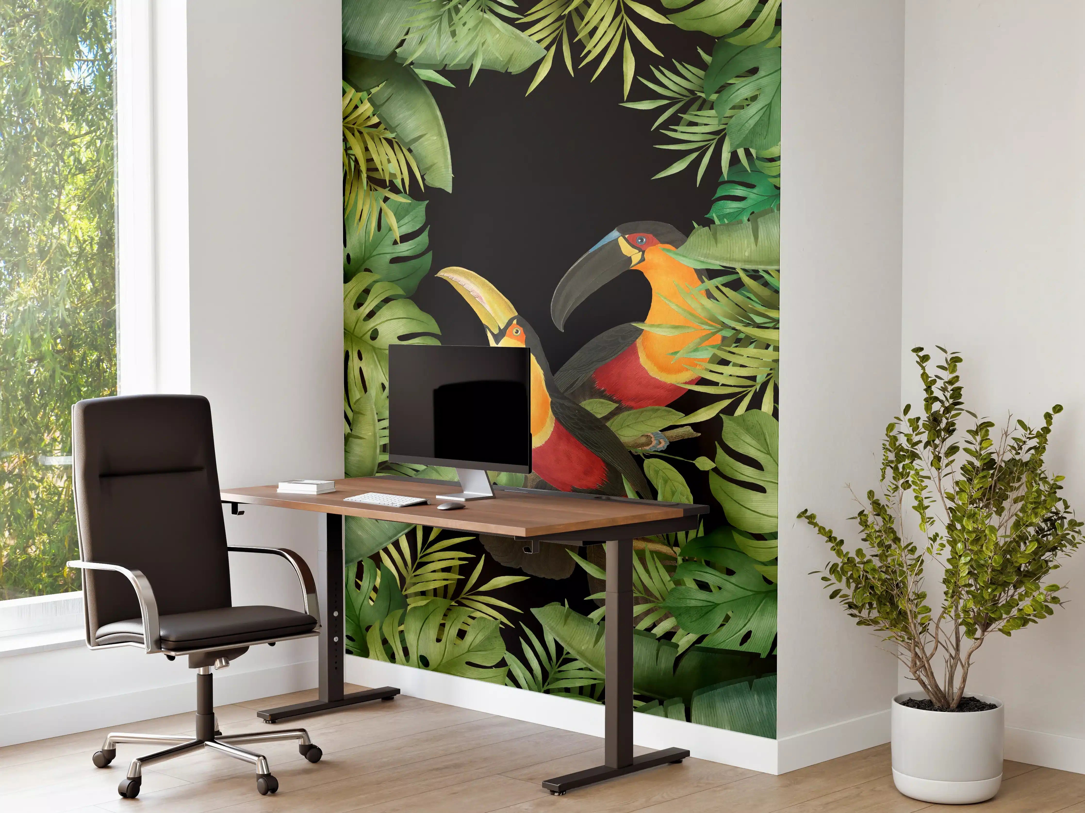 Büro Wandgestaltung - Tropischer Dschungel - Tukane