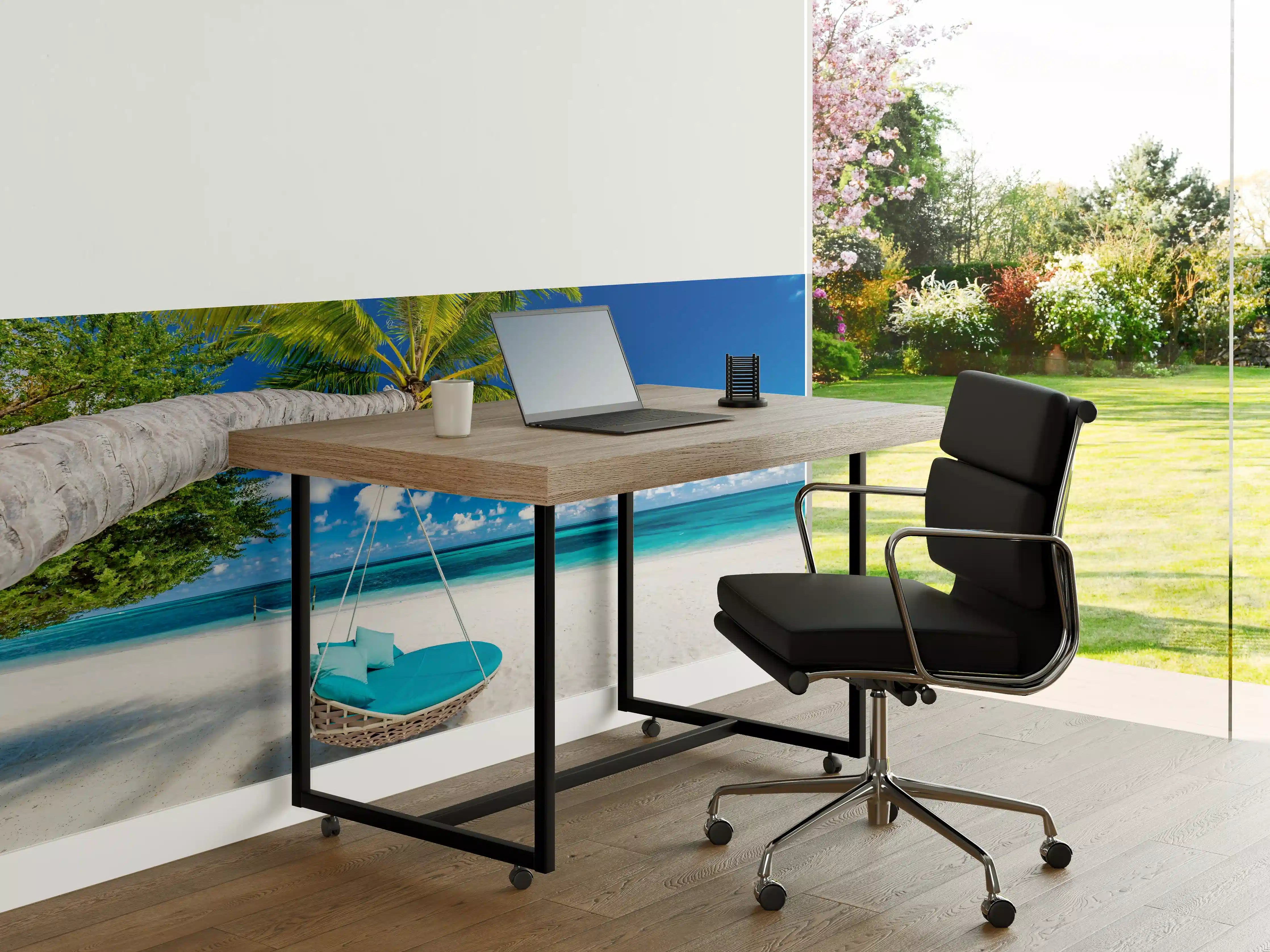 Büro Wandgestaltung - Tropischer Strand mit Hängebett