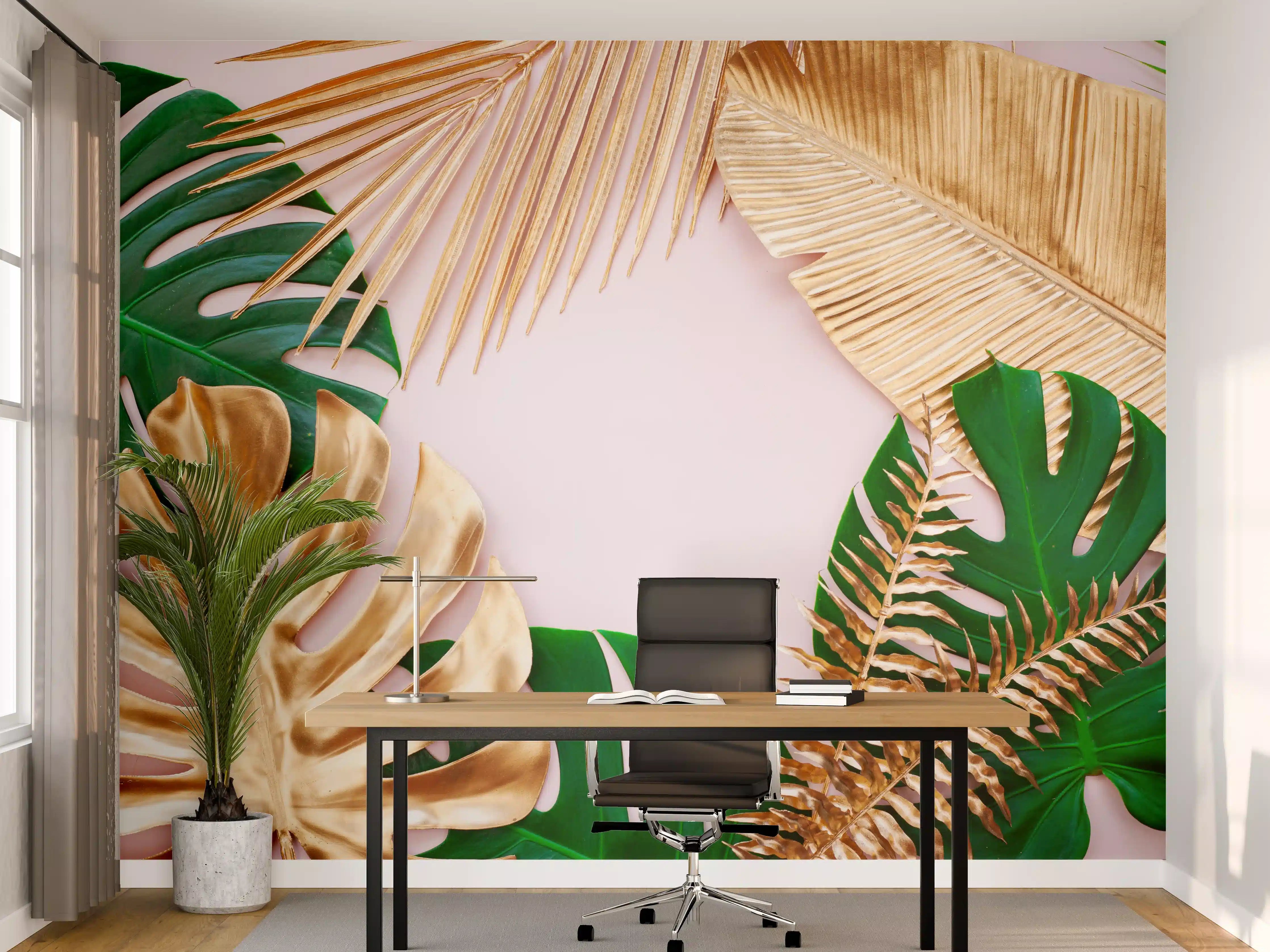 Büro Wandgestaltung - Tropisches Blätter Design - Floral