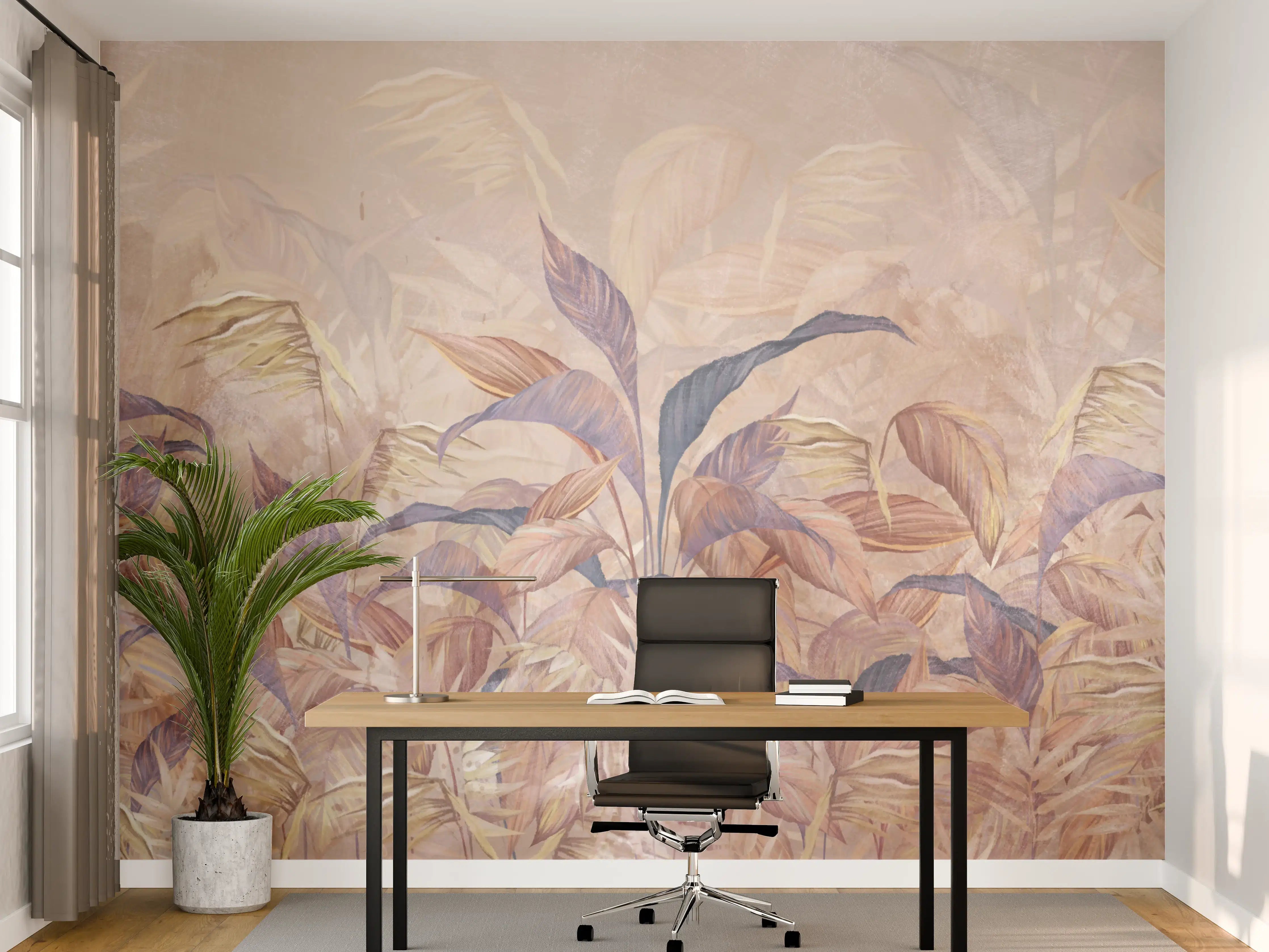 Büro Wandgestaltung - Tropisches Blätter Design