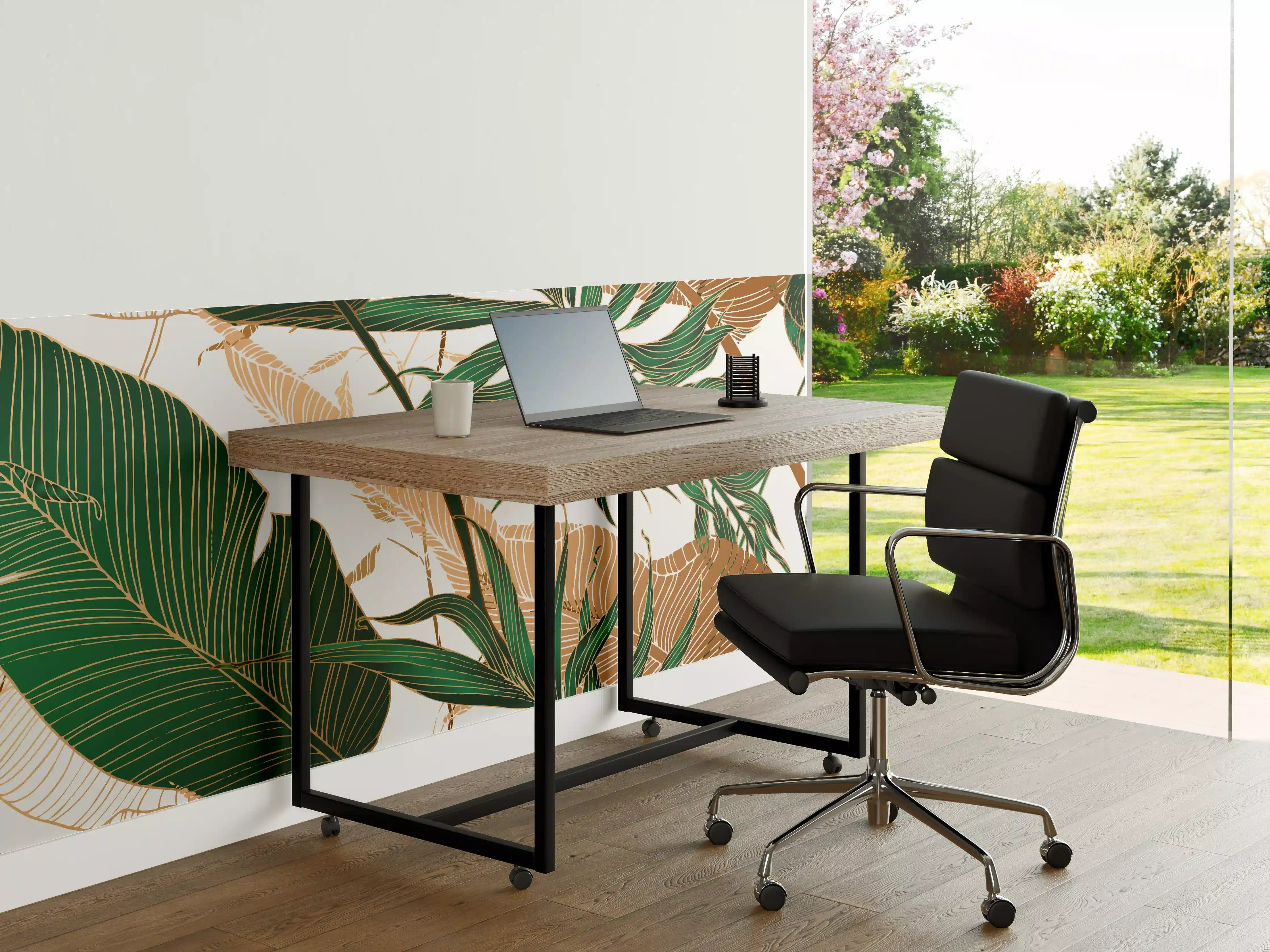 Büro Wandgestaltung - Tropisches Blattmuster Design