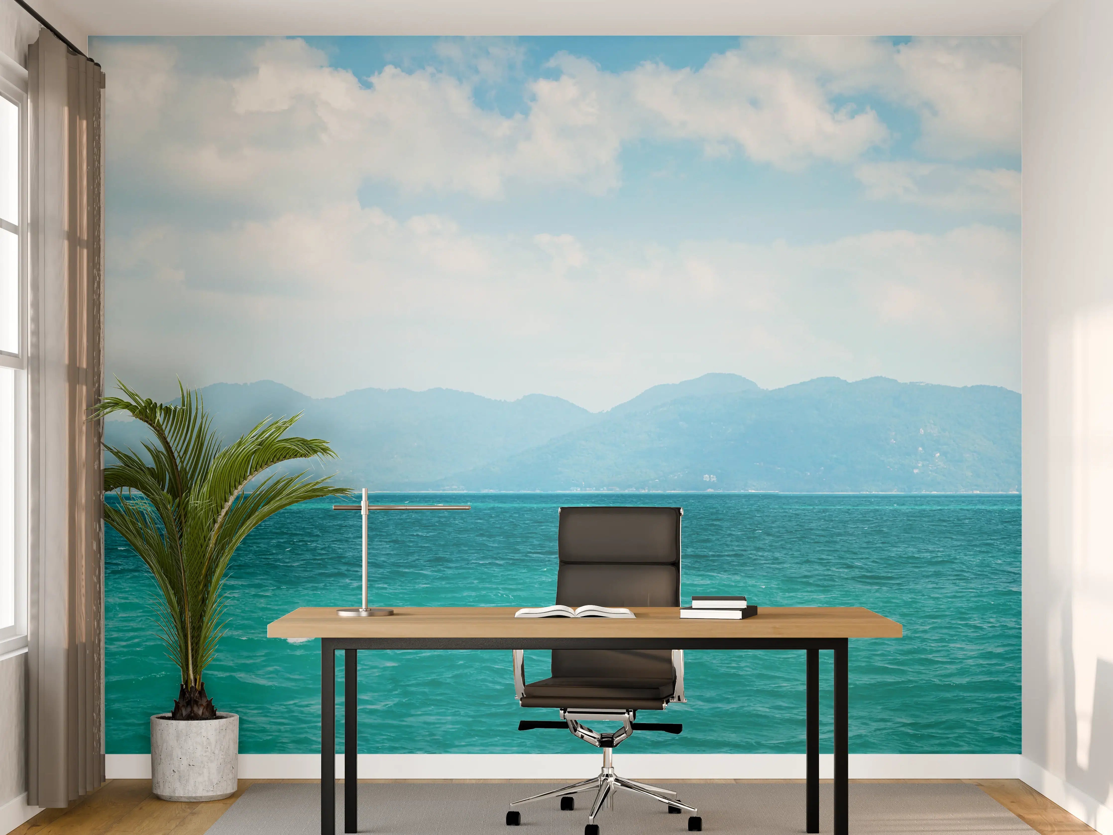 Büro Wandgestaltung - Tropisches Blau-Grün-Meerespanorama