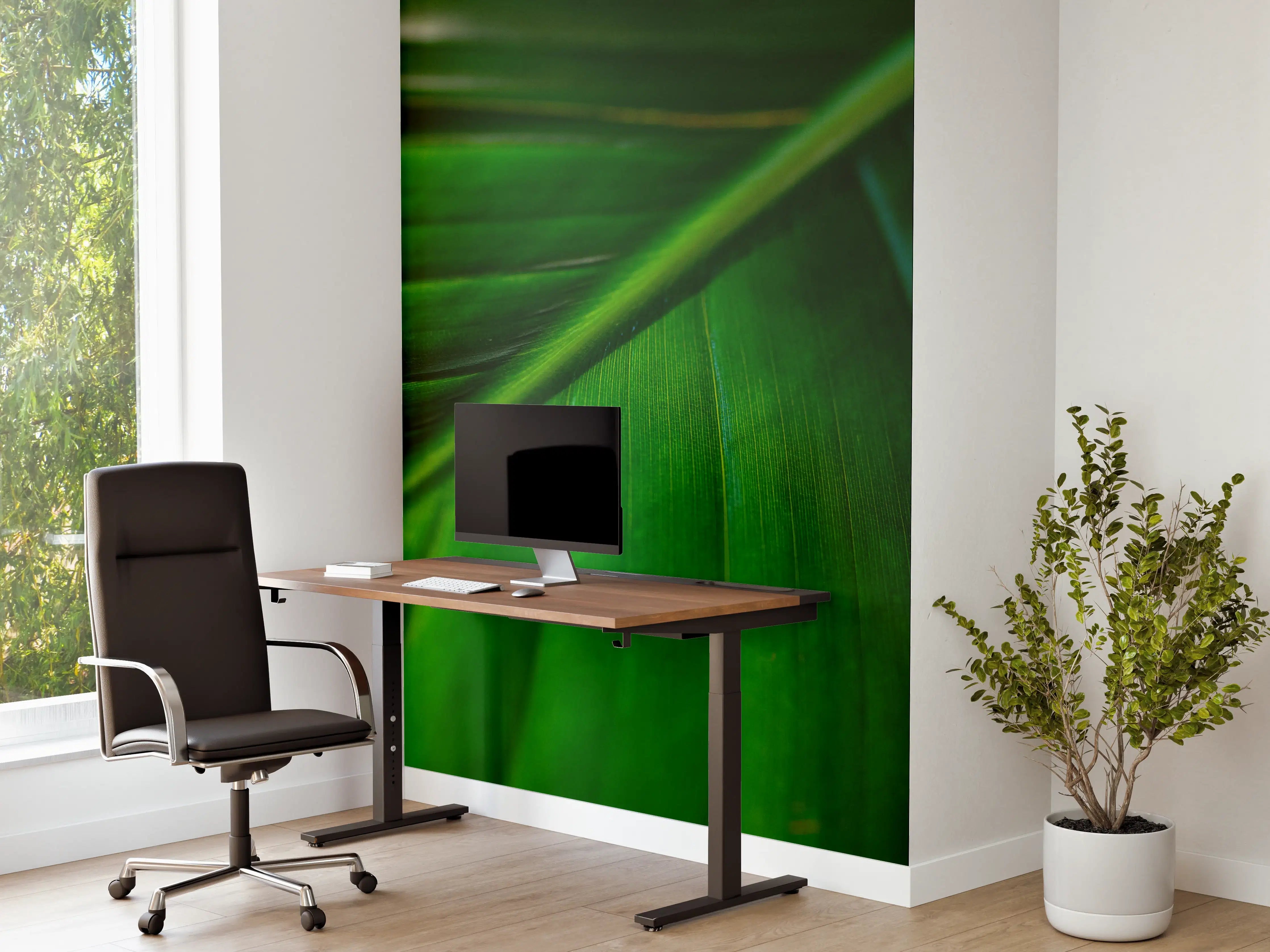 Büro Wandgestaltung - Tropisches Grün Pflanzenblatt