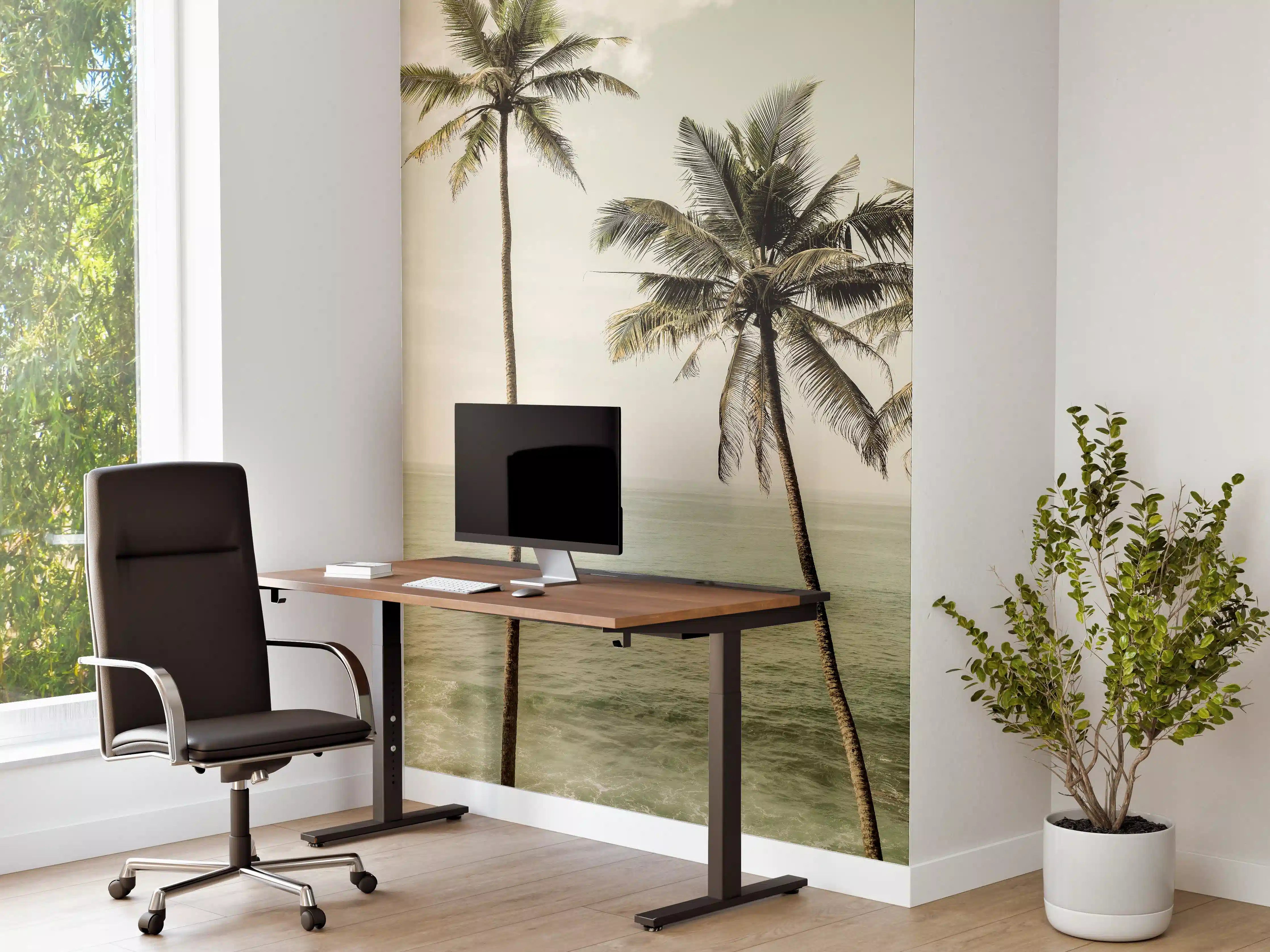 Büro Wandgestaltung - Tropisches Palmen-Meer-Panorama