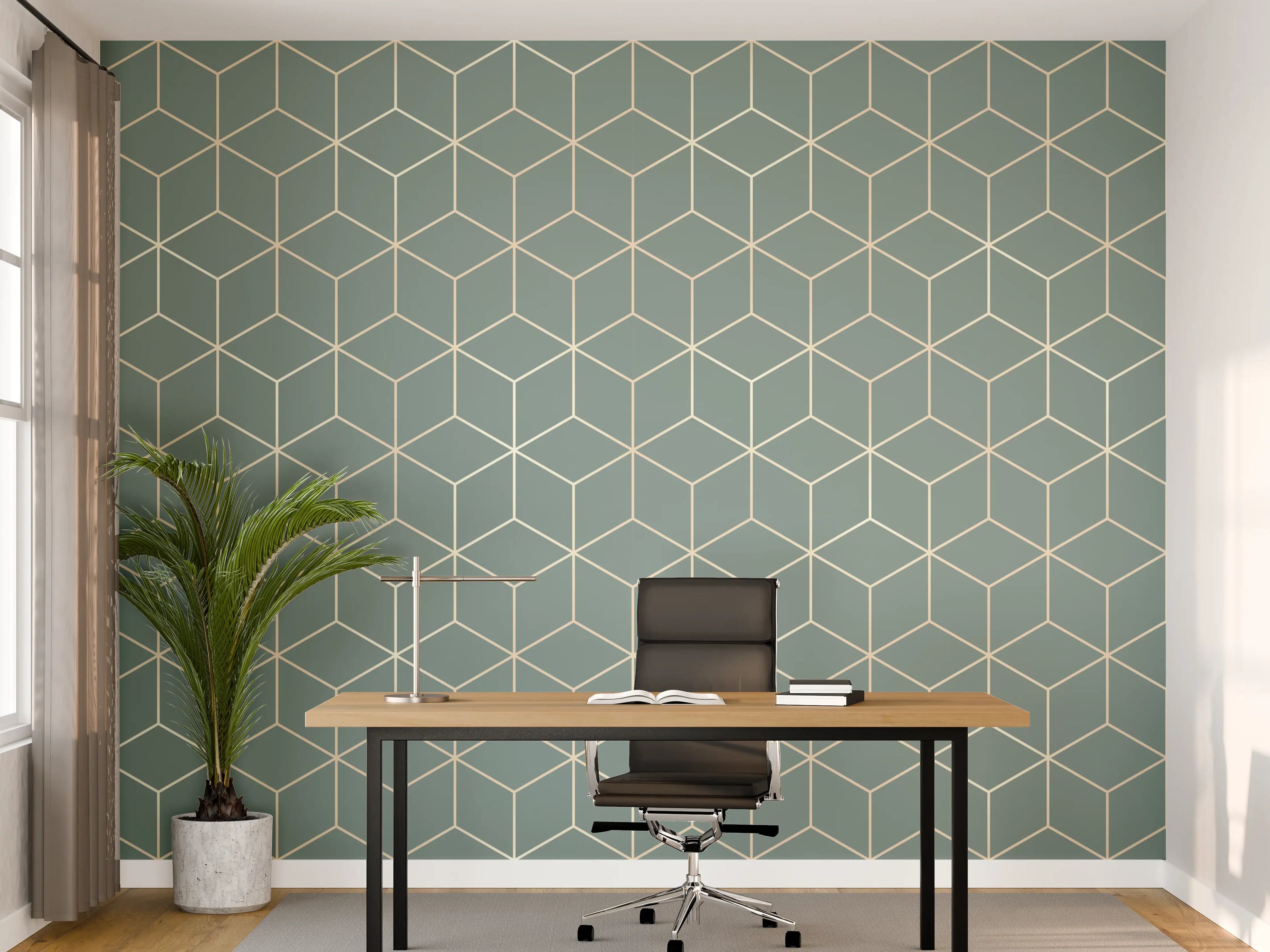 Büro Wandgestaltung - Türkis-Eleganz-Muster